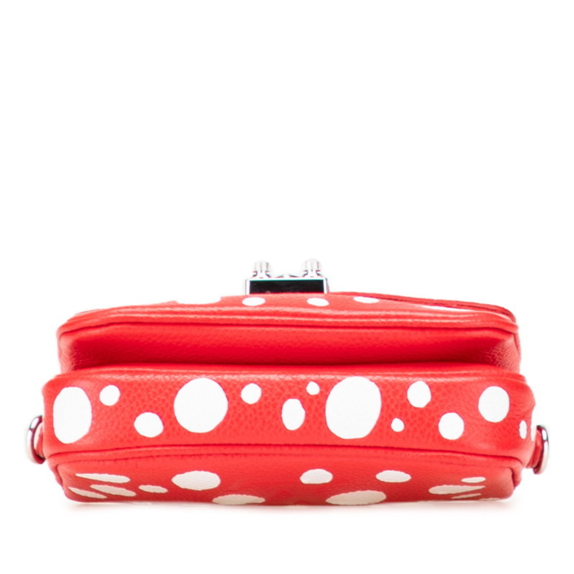 Louis Vuitton Yayoi Kusama Red Color White Leather Handbag Shoulder Bag (Pre-Owned)