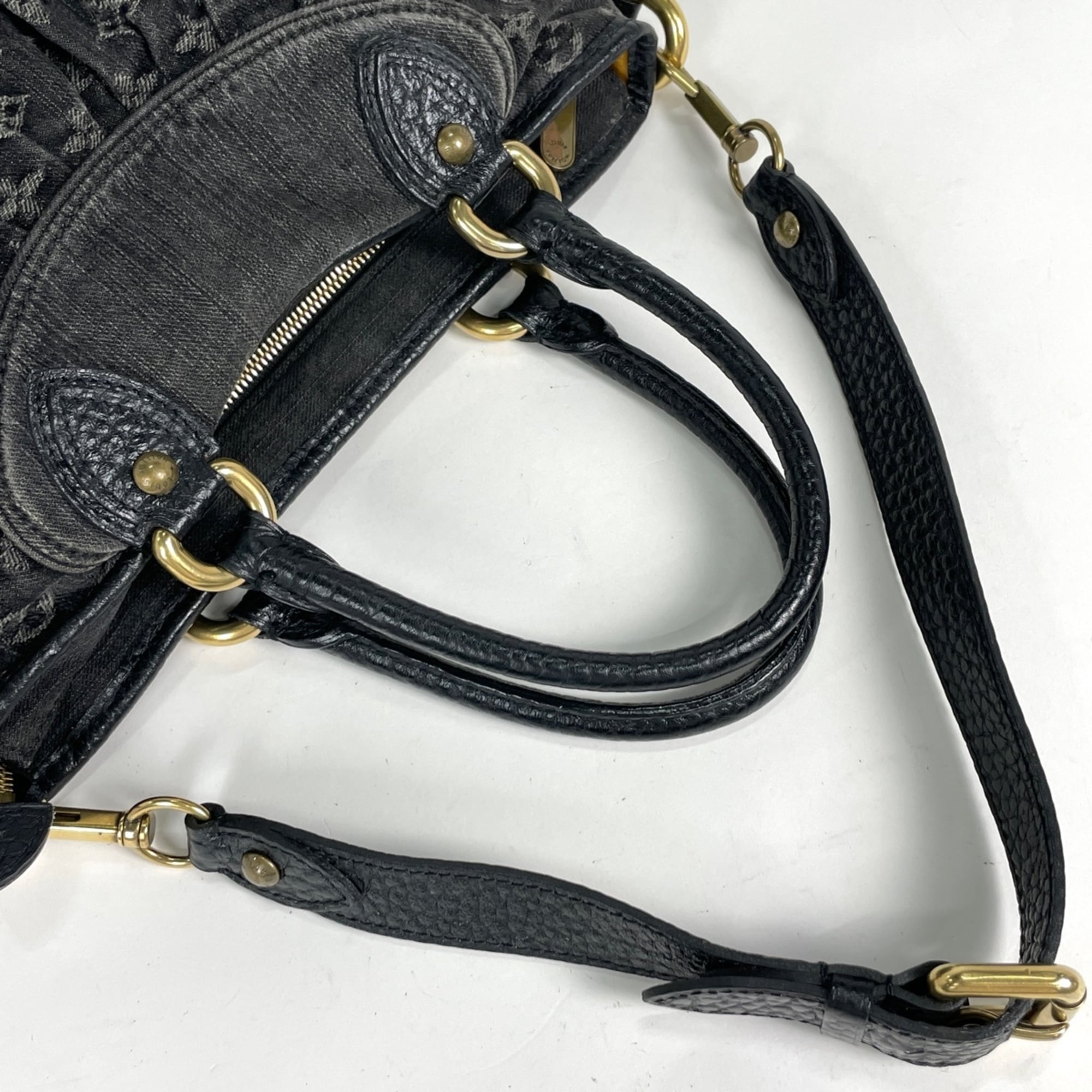 Louis Vuitton Black Monogram Noir Monogram Denim Handbag (Pre-Owned)