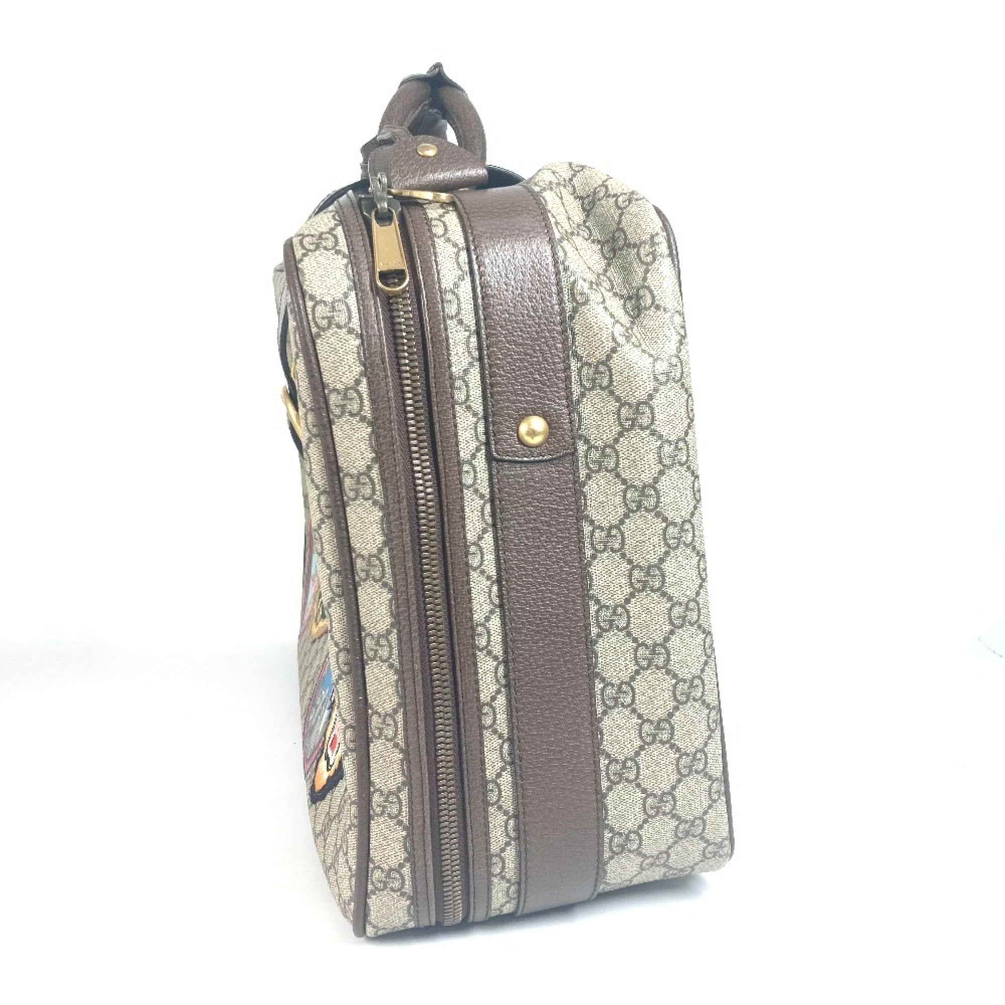 Gucci Beige Multi-Color Gg Supreme Boston Bag (Pre-Owned)