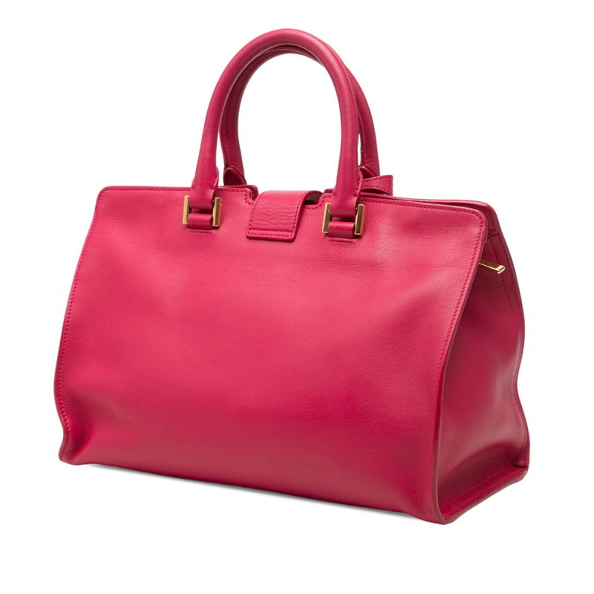 Saint Laurent Pink Leather Handbag Shoulder Bag (Pre-Owned)