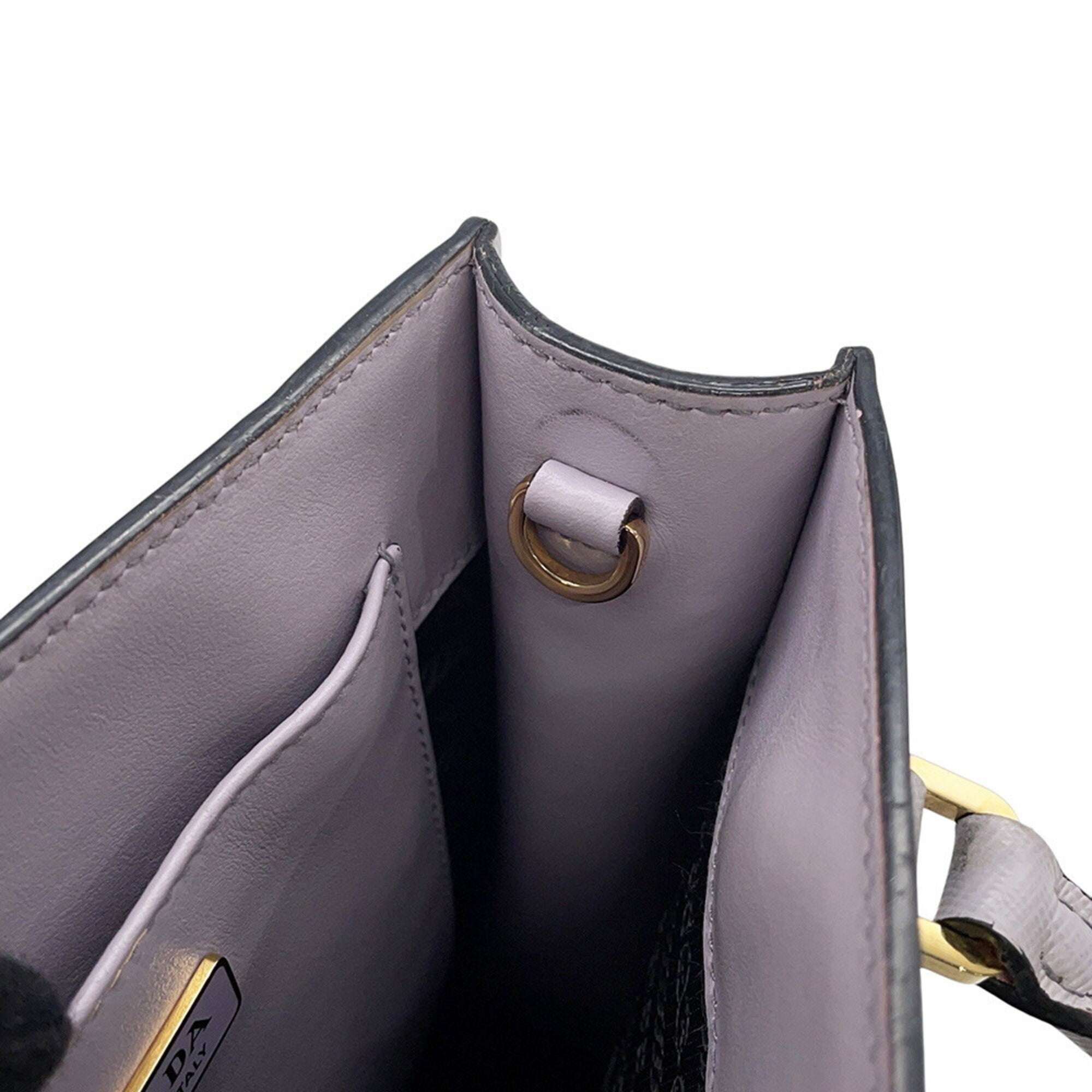 Prada Purple Leather Handbag Shoulder Bag (Pre-Owned)