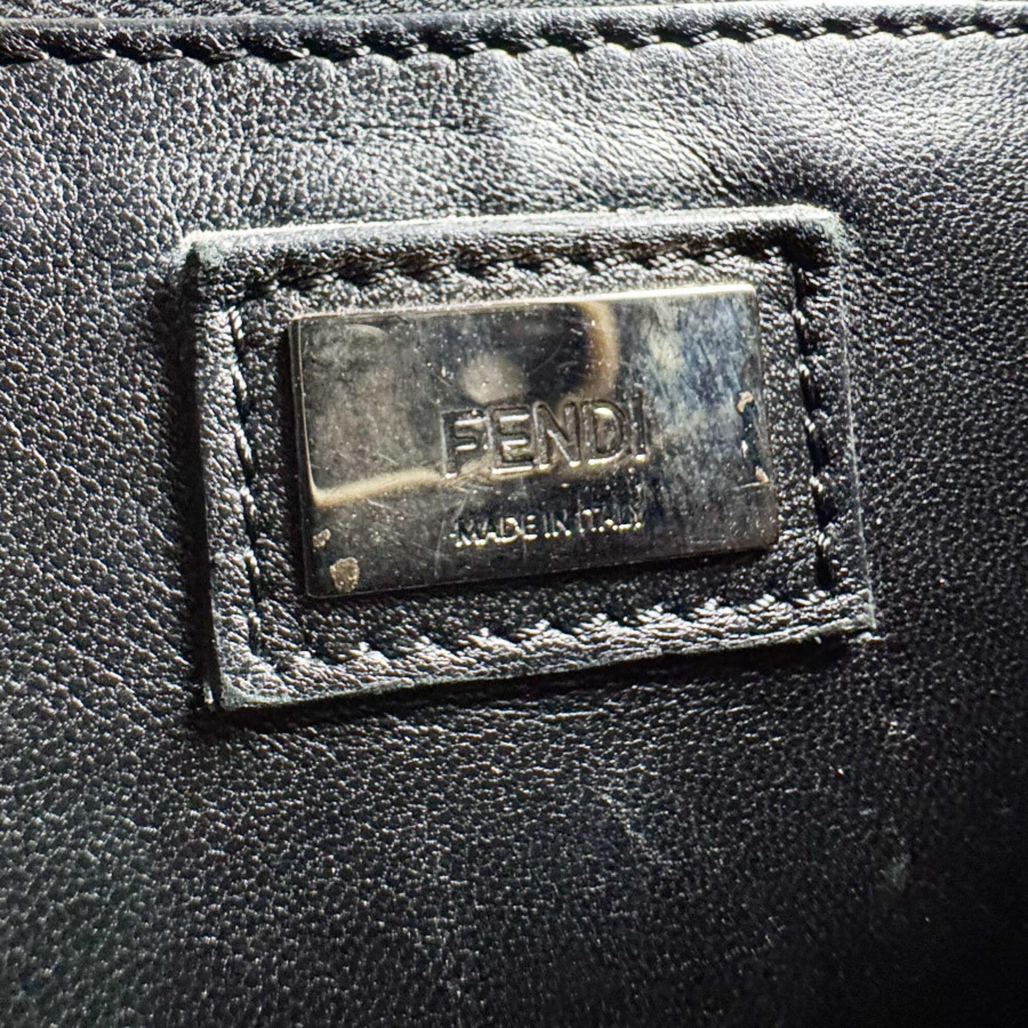 Fendi Black Leather Handbag Shoulder Bag (Pre-Owned)