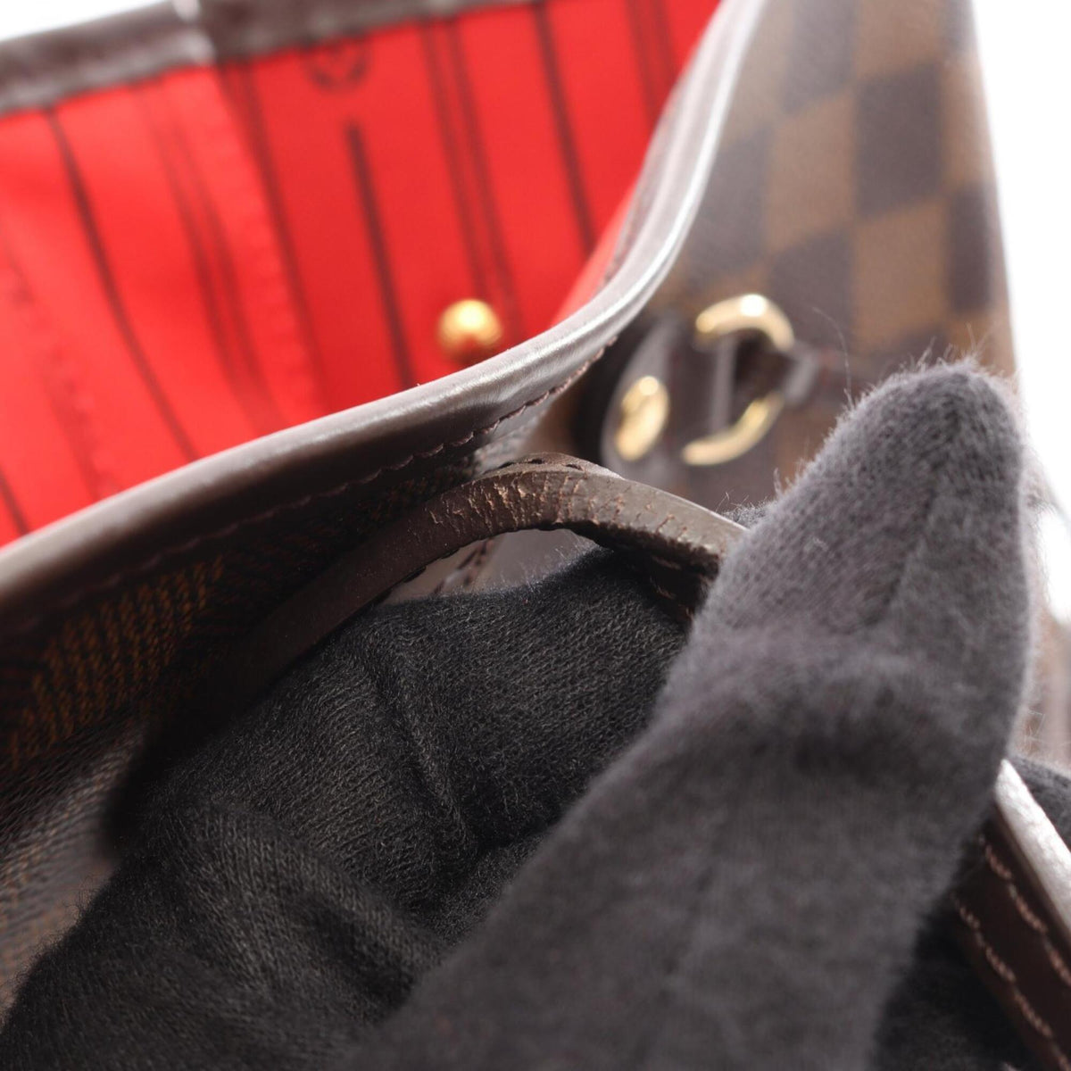 Louis Vuitton Brown Ebene Coated Canvas Damier Canvas Leather Handbag Tote Bag (Pre-Owned)