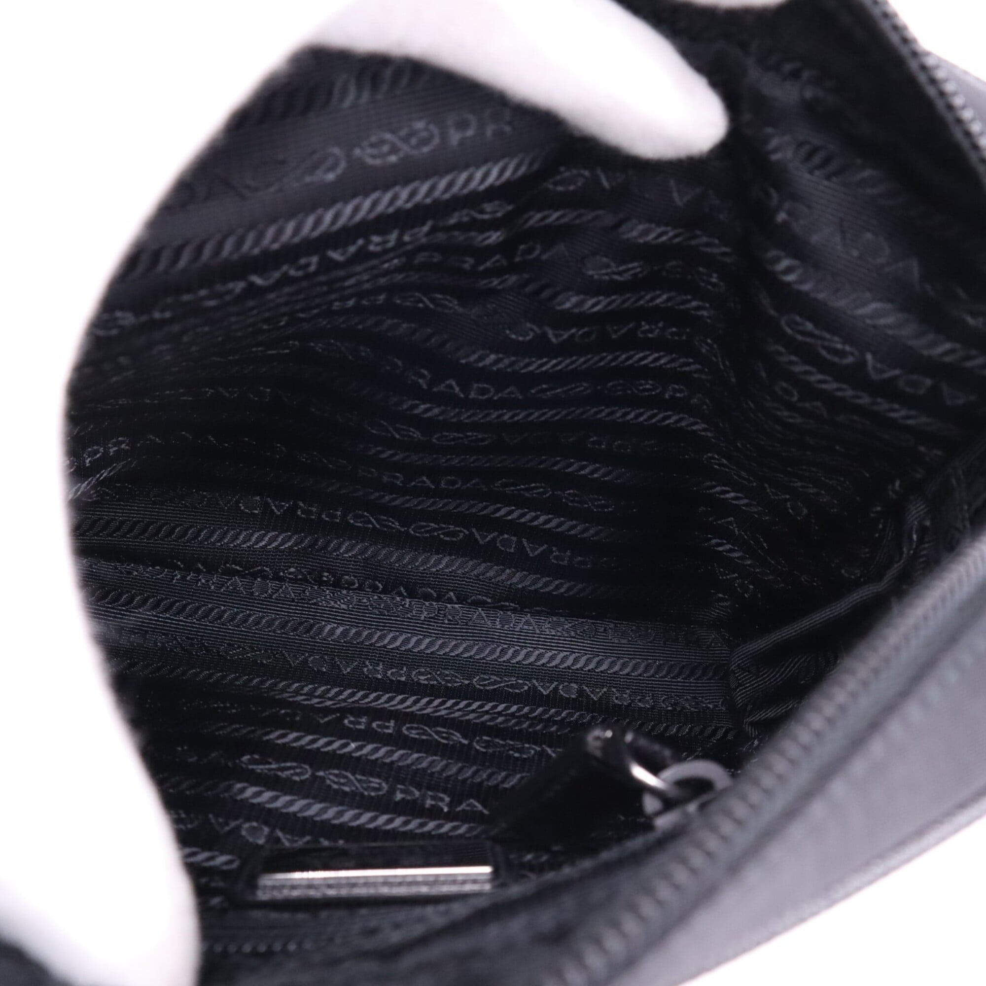 Prada Saffiano Black Nylon Shoulder Bag (Pre-Owned)