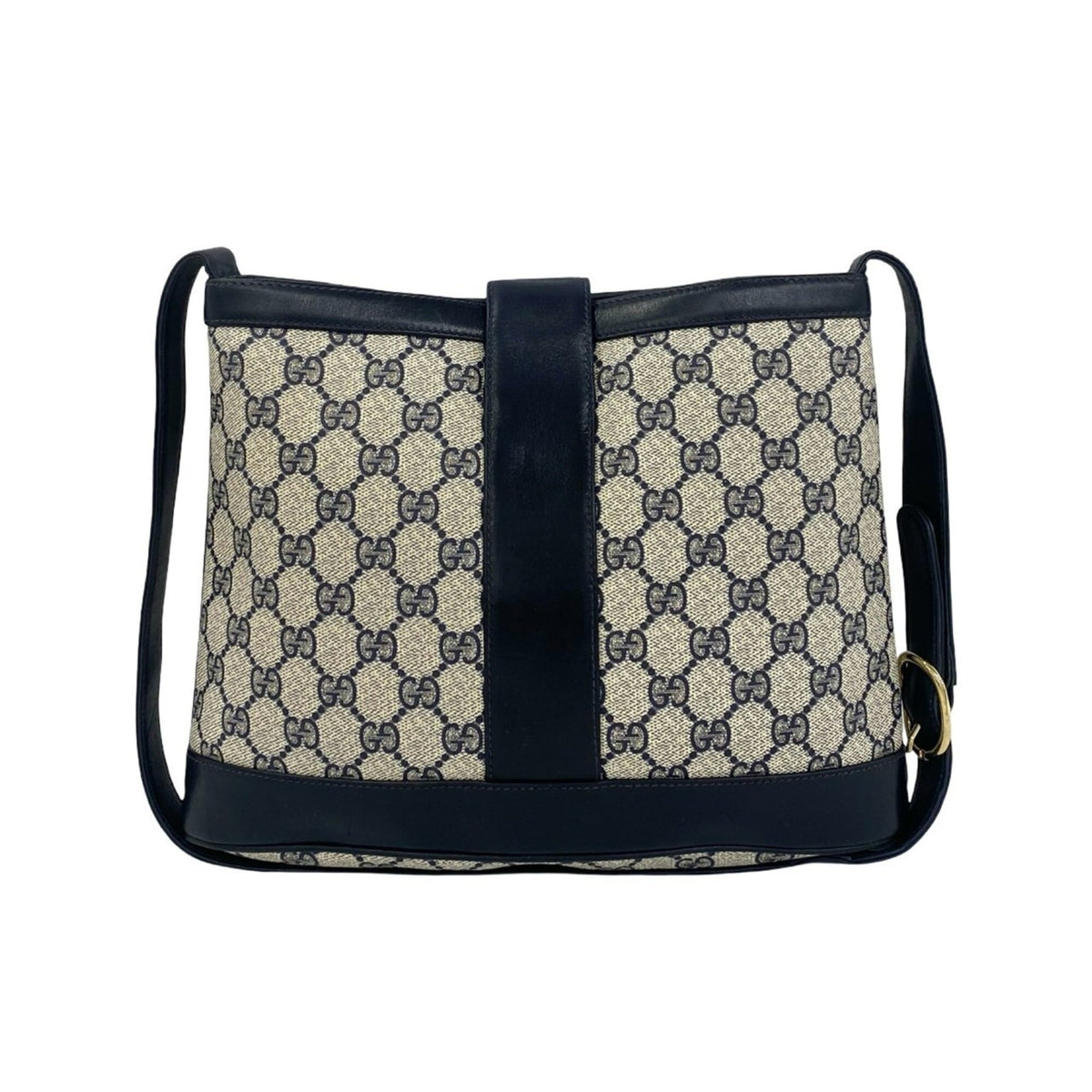 Gucci Navy Leather Pvc Shoulder Bag (Pre-Owned)