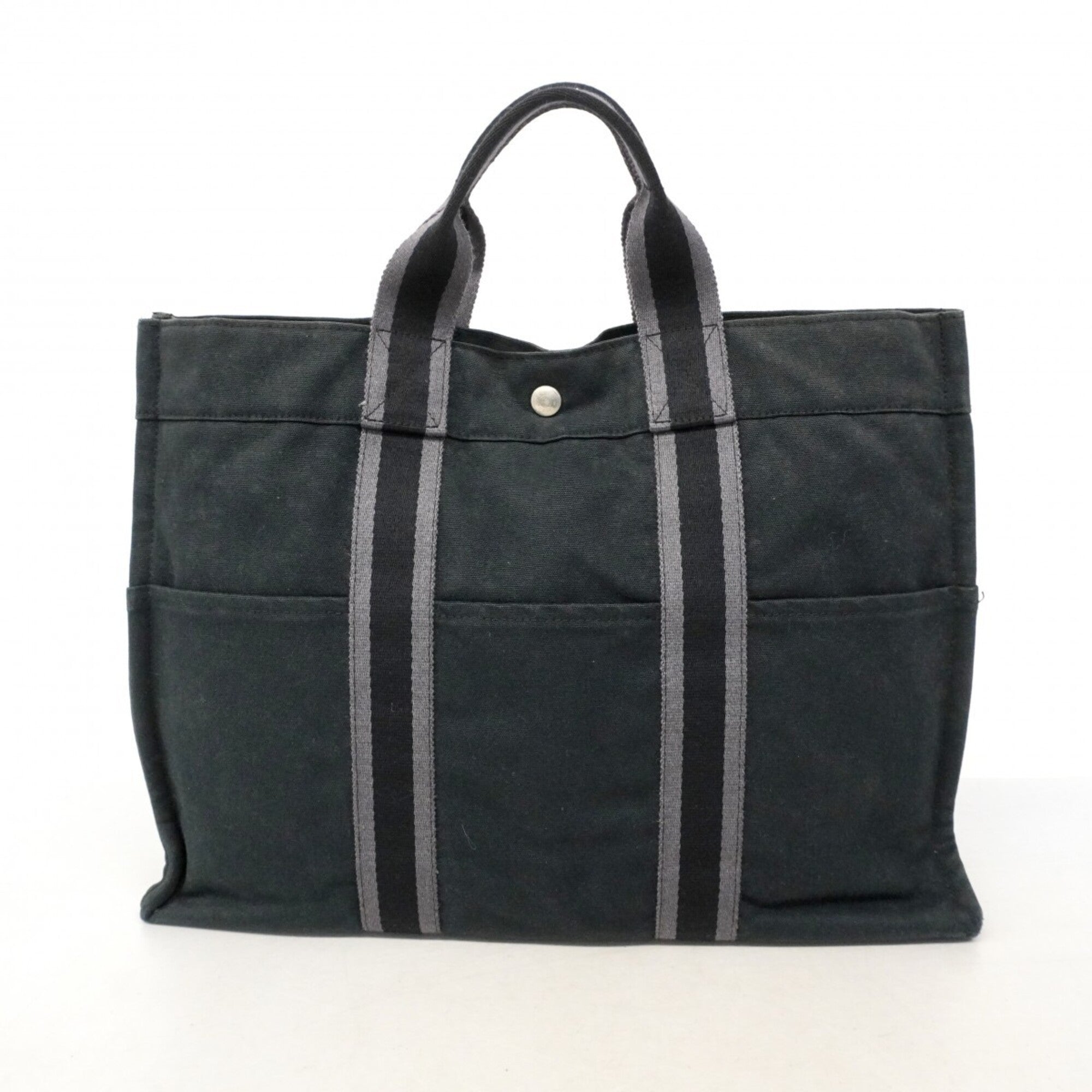 Hermes Black Canvas Tote Bag (Pre-Owned)