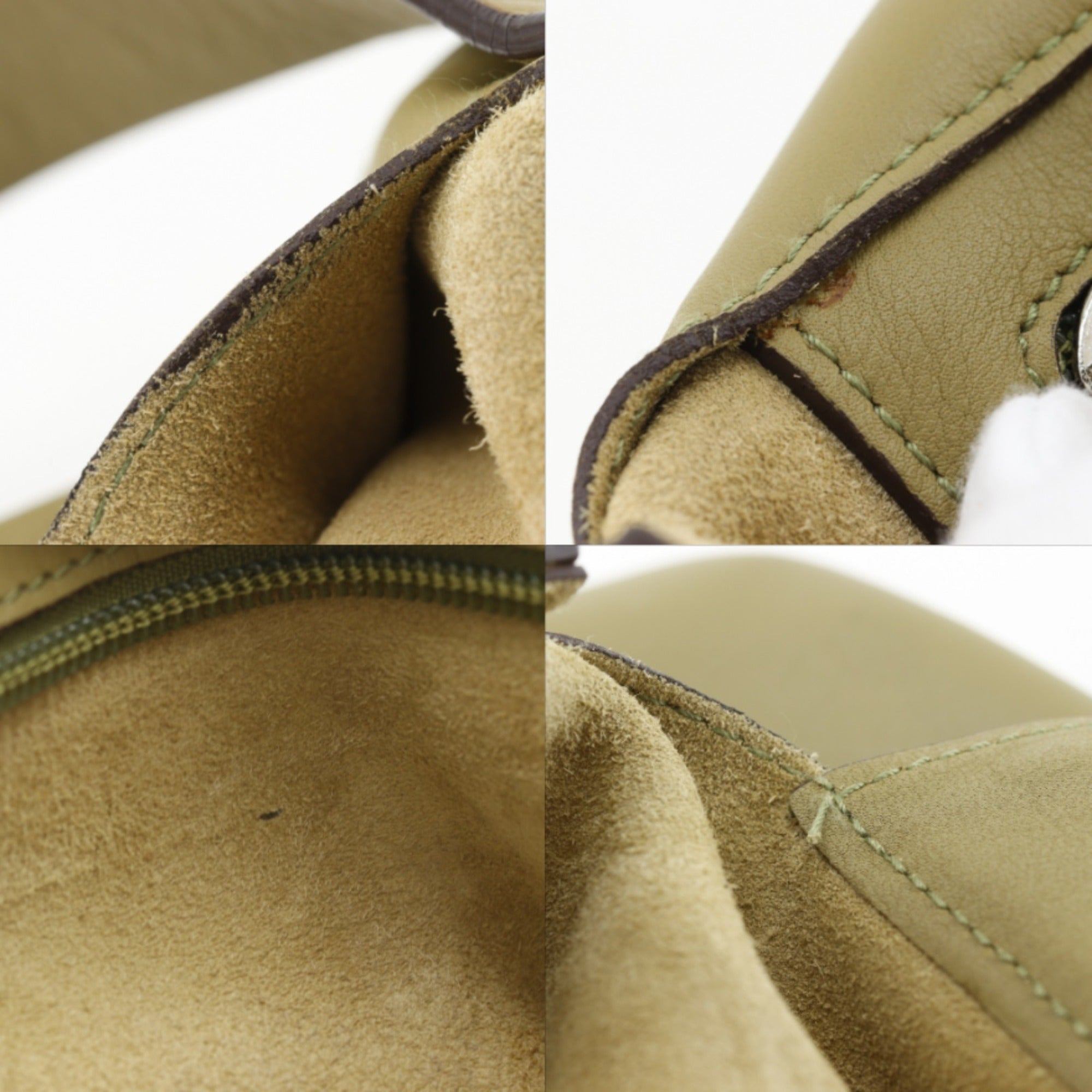 Loewe Olive Leather Shoulder Bag (Pre-Owned)