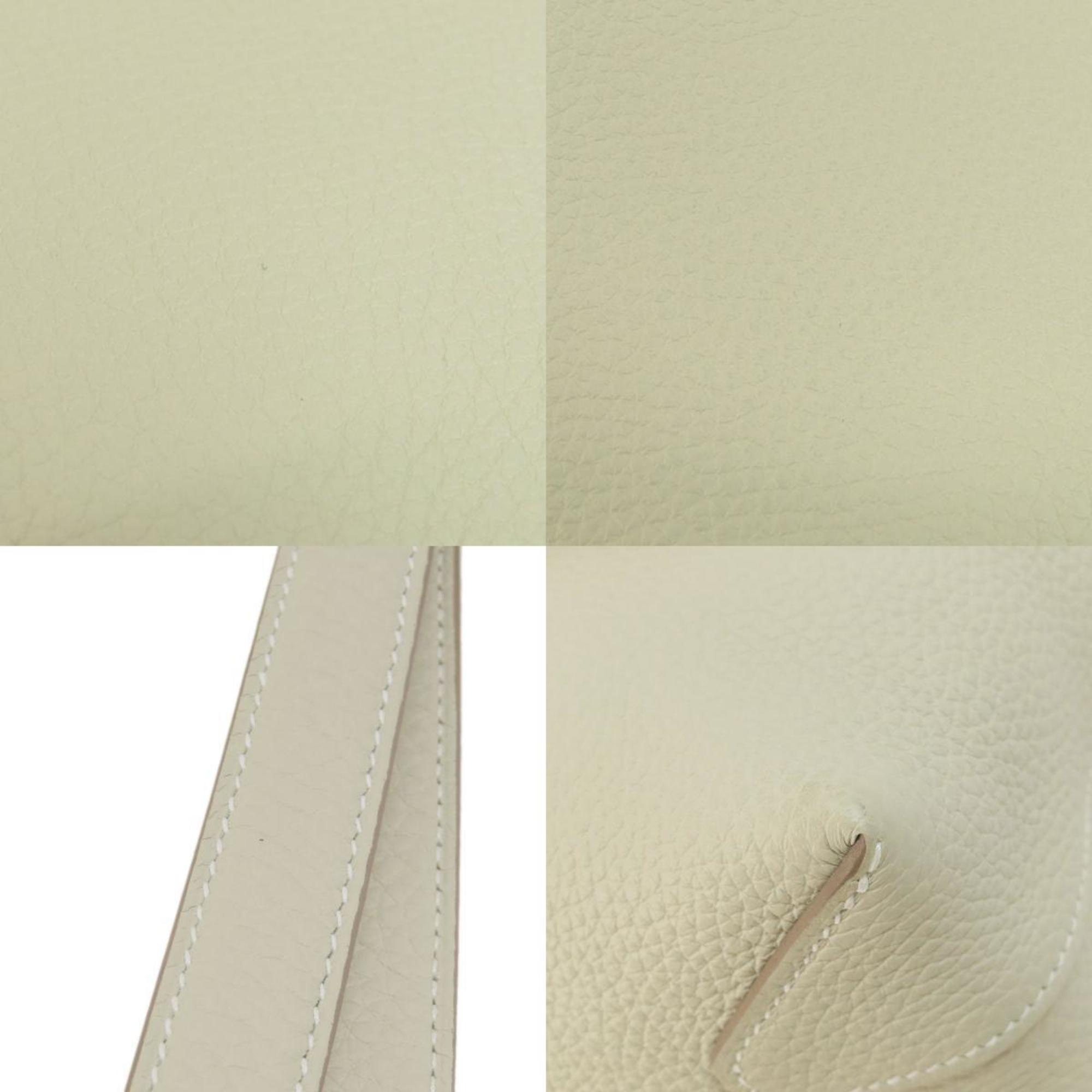Hermes White Taurillon Clemence Leather Tote Bag (Pre-Owned)
