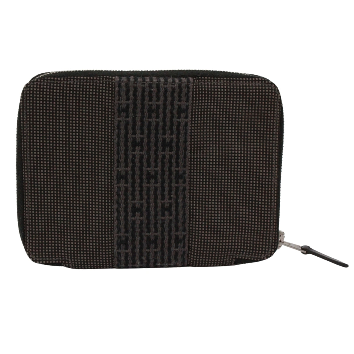 Hermes Black Gray Nylon Canvas Wallet (Bi-Fold) (Pre-Owned)