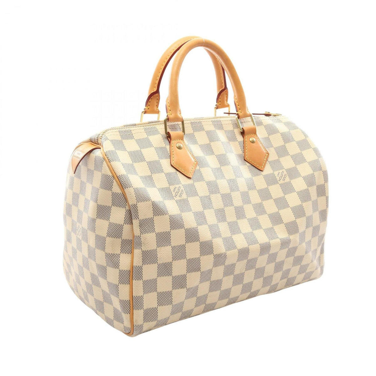 Louis Vuitton White Damier Azur Coated Canvas Leather Handbag (Pre-Owned)