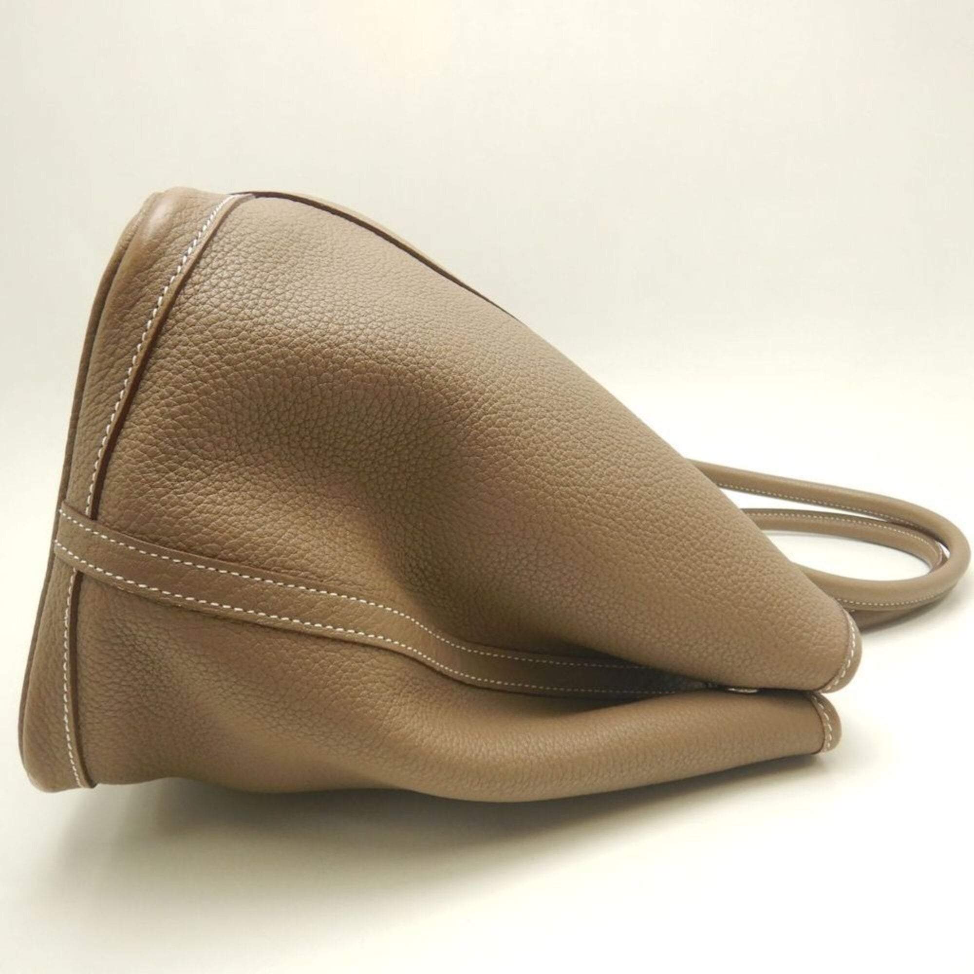 Hermes Etoupe Gray Negonda Leather Handbag (Pre-Owned)