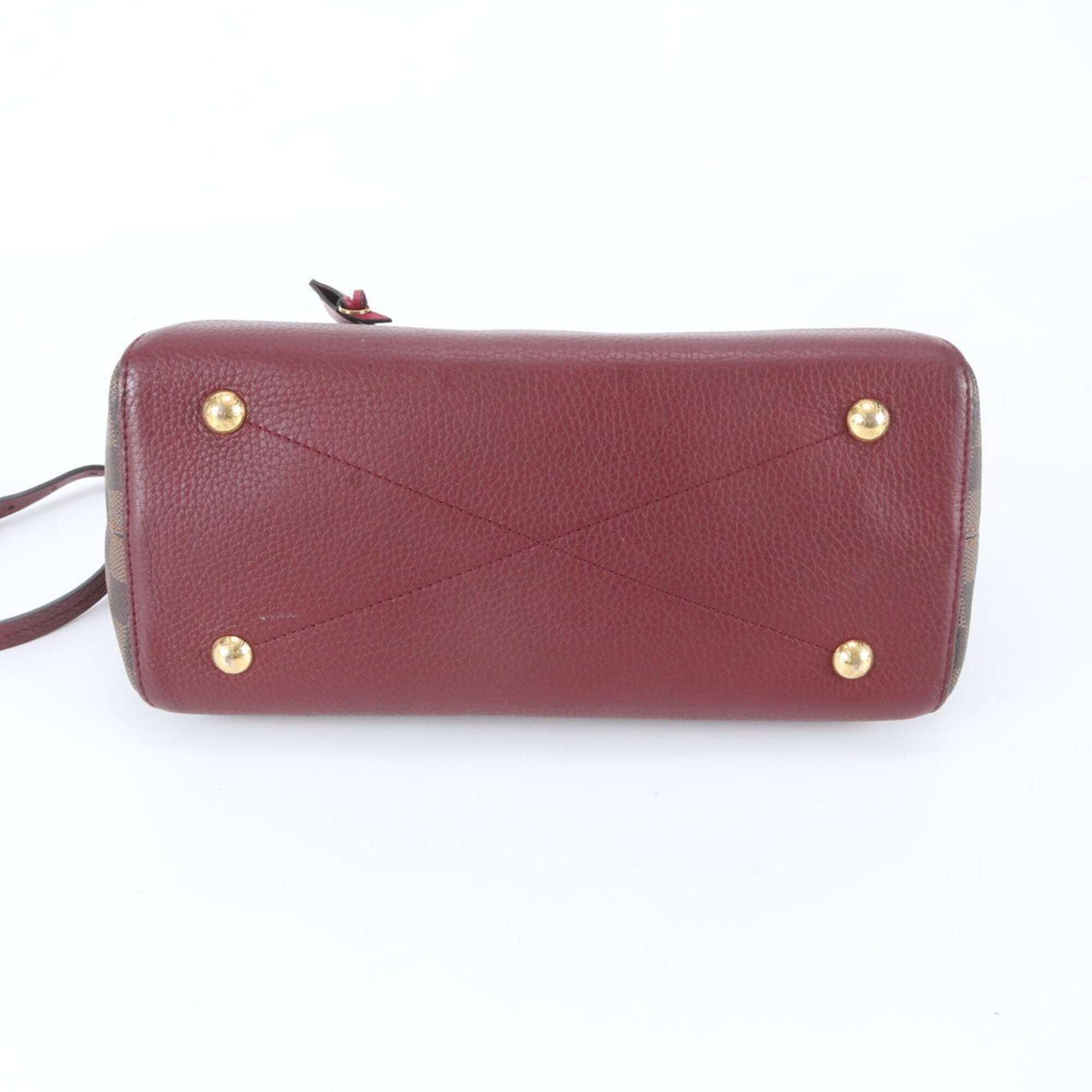 Louis Vuitton Brown Fuchsia Leather Coated Canvas Handbag Shoulder Bag Tote Bag (Pre-Owned)