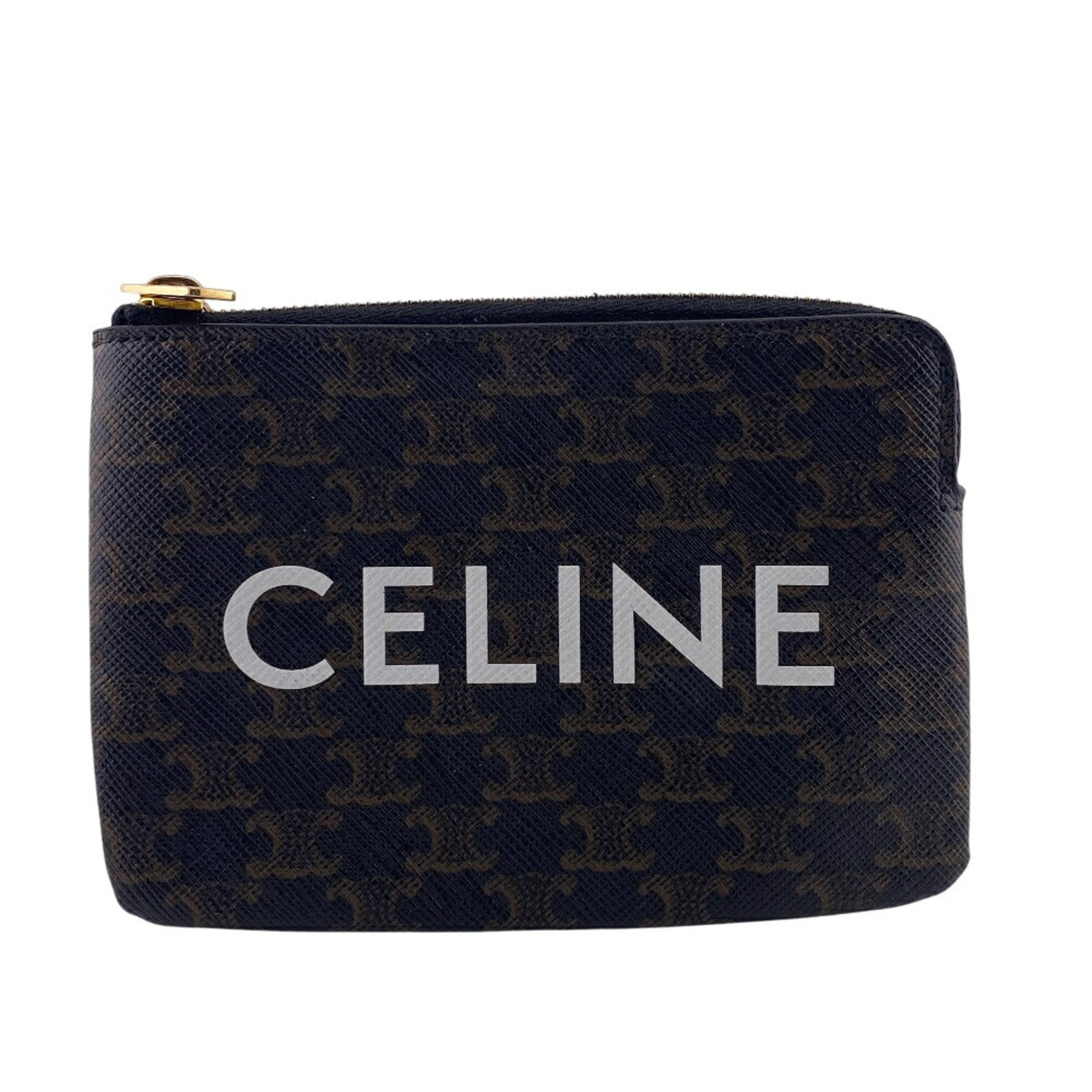 Celine Black Brown Pvc Coin Purse/Coin Case (Pre-Owned)