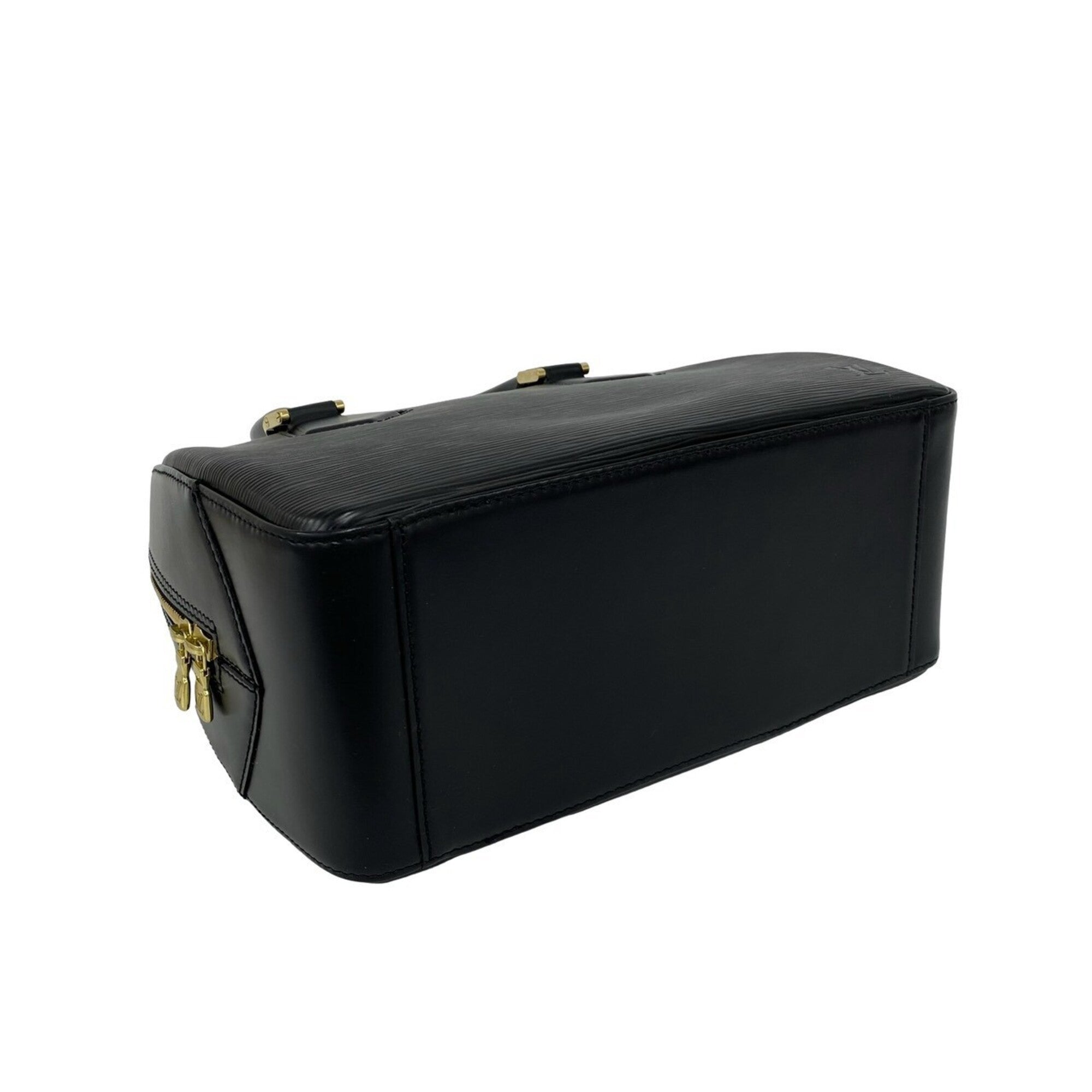 Louis Vuitton Black Leather Boston Bag Handbag (Pre-Owned)