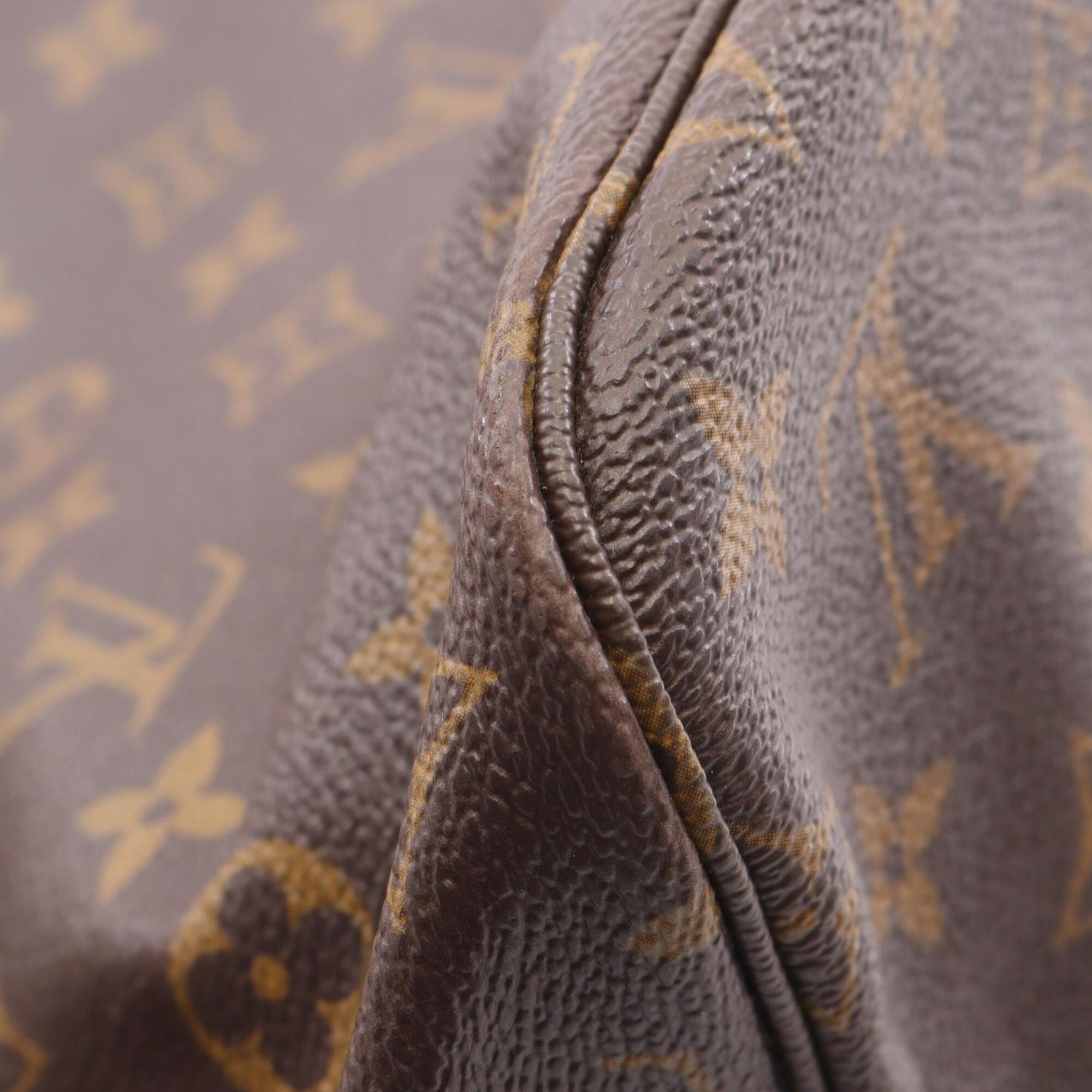 Louis Vuitton Brown Coated Canvas Leather Handbag Tote Bag (Pre-Owned)