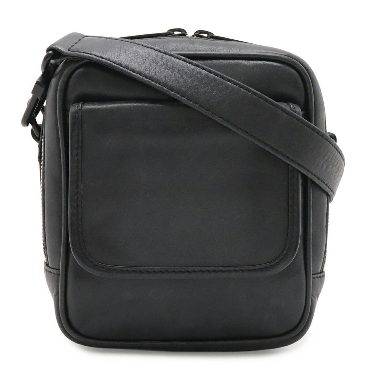Louis Vuitton Noir Leather Pochette Shoulder Bag (Pre-Owned)