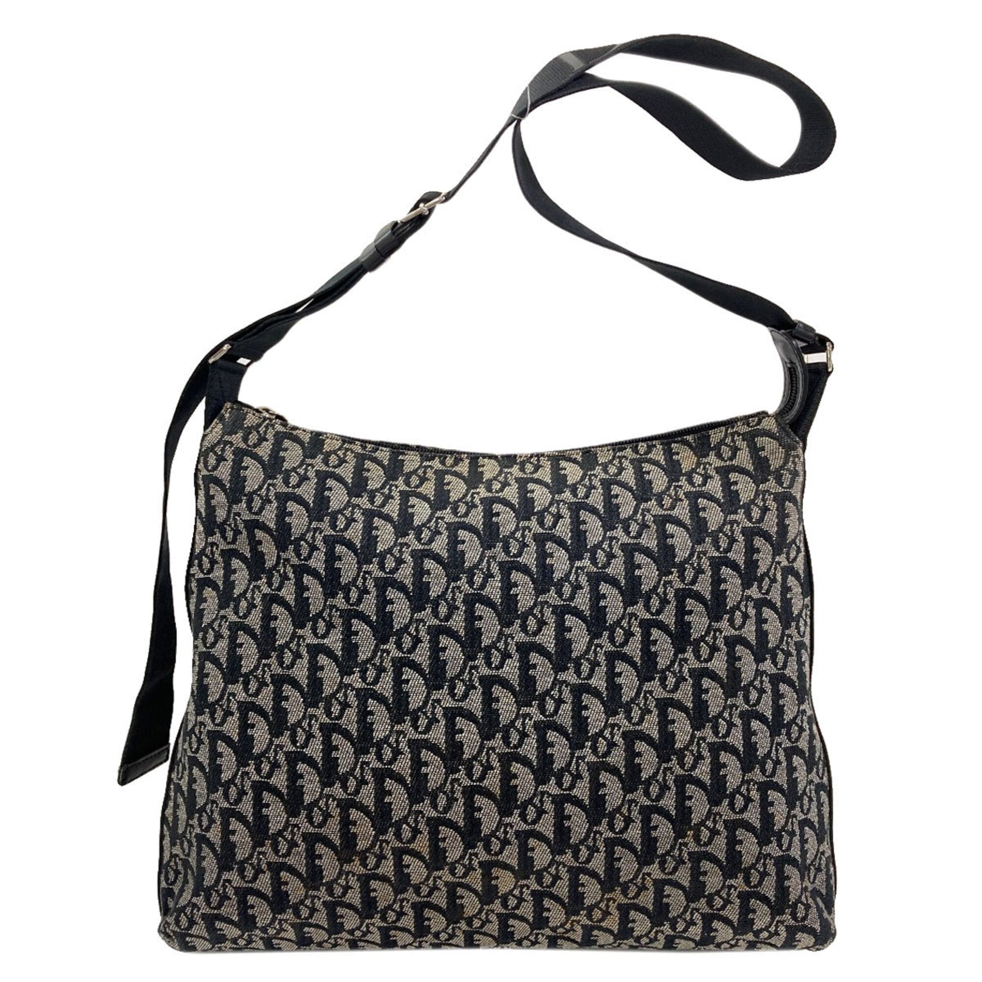Christian Dior Trotter Black Canvas Shoulder Bag (Pre-Owned)