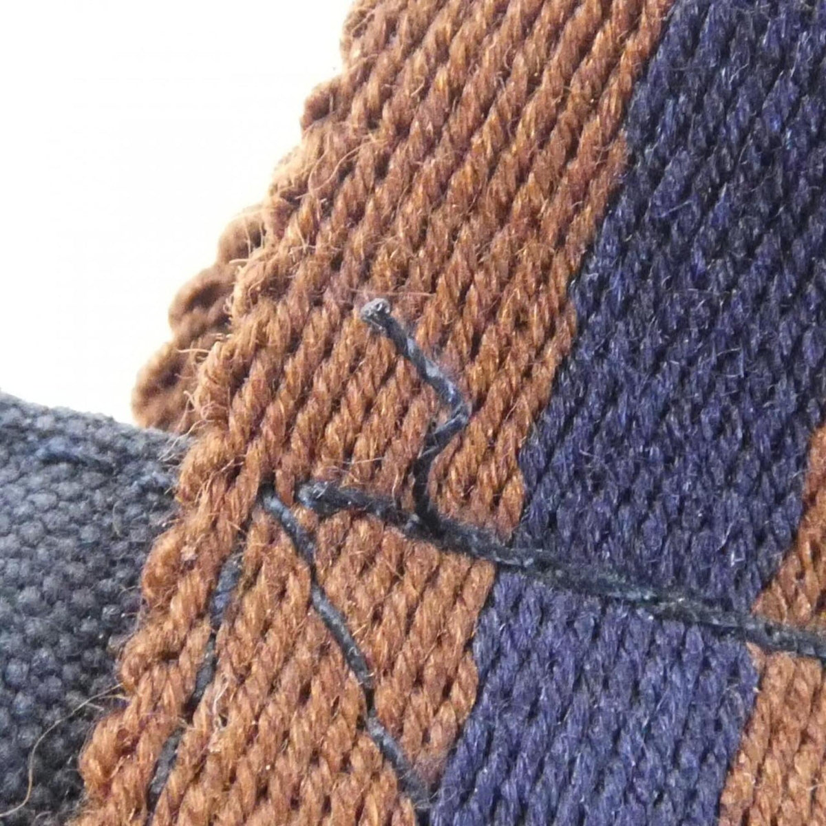 Hermes Brown Navy Canvas Handbag (Pre-Owned)