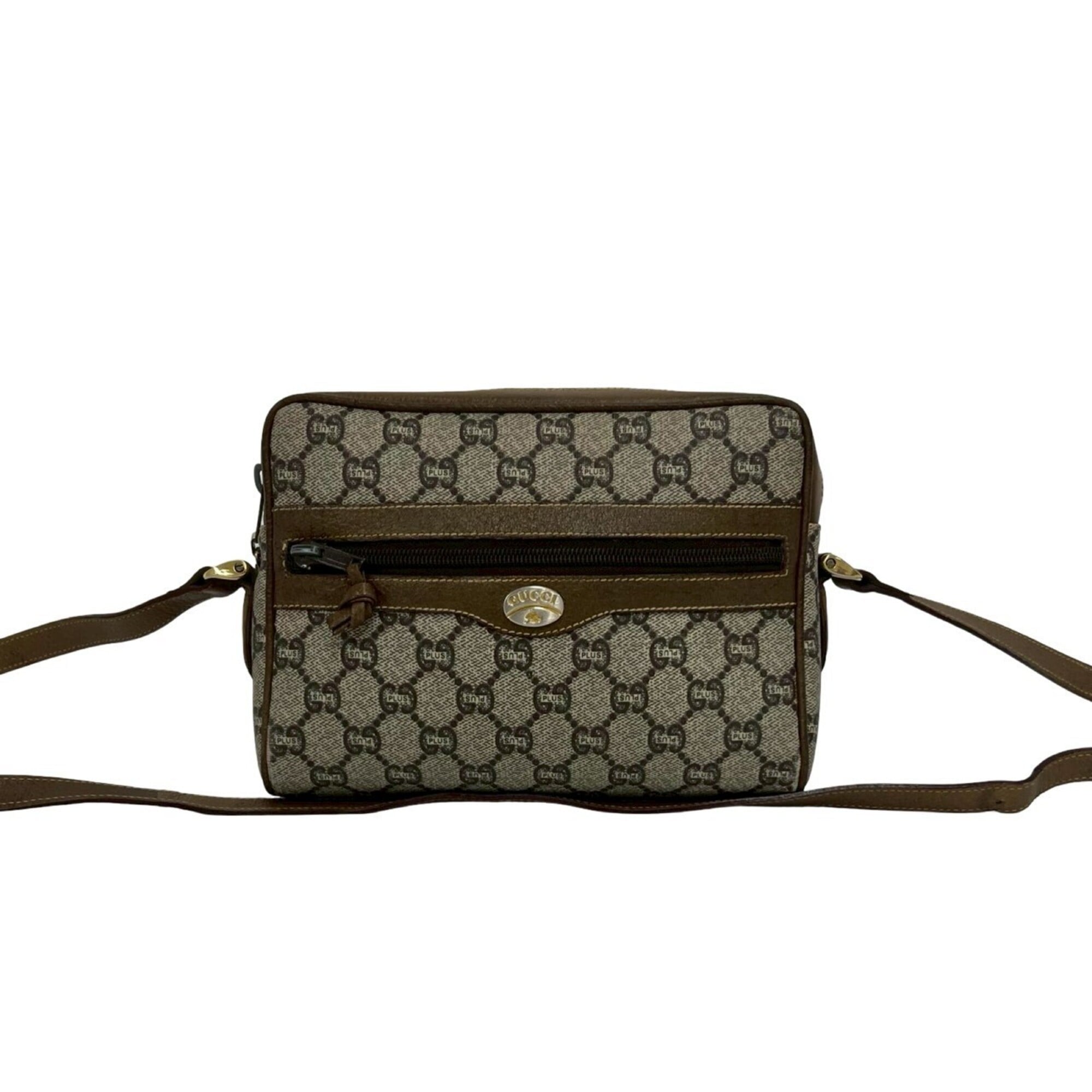 Gucci Brown Leather Pvc Pochette Shoulder Bag (Pre-Owned)