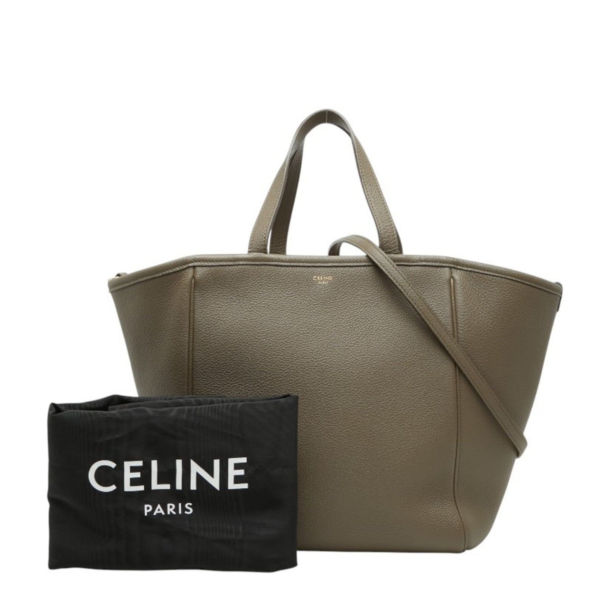 Celine Beige Leather Handbag Shoulder Bag (Pre-Owned)