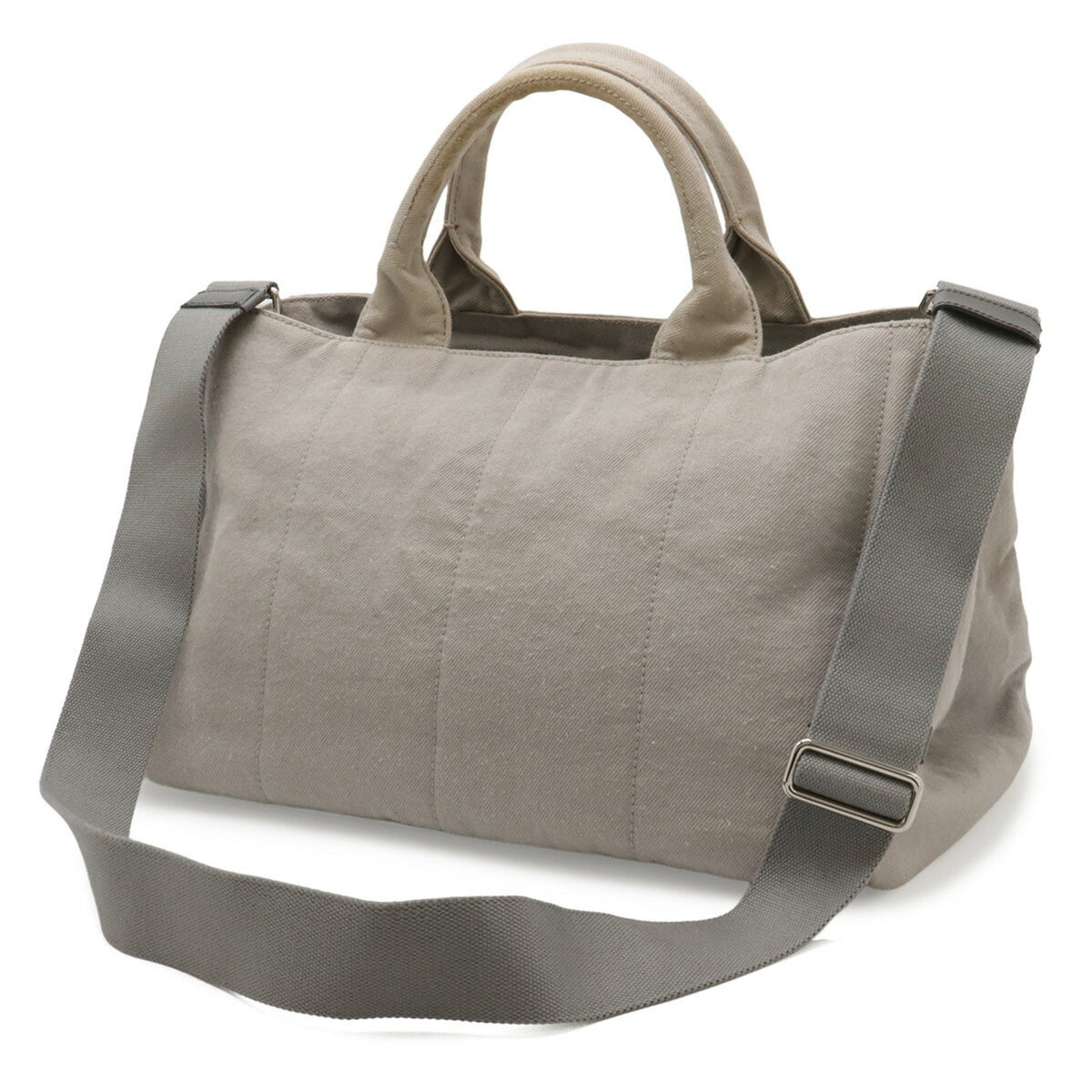 Prada Light Gray Denim Shoulder Bag Tote Bag (Pre-Owned)