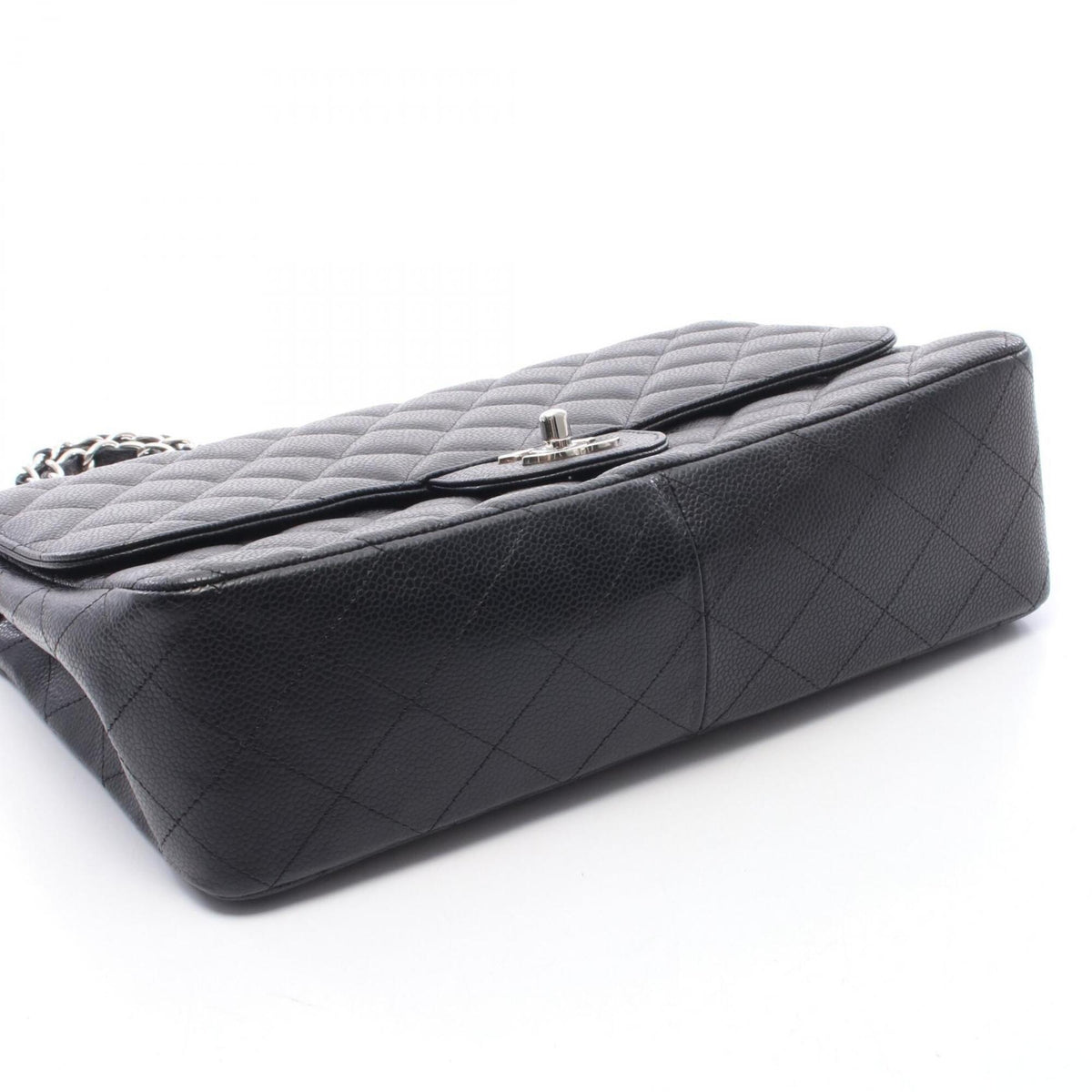 Chanel Black Grained Calfskin Handbag Shoulder Bag (Pre-Owned)