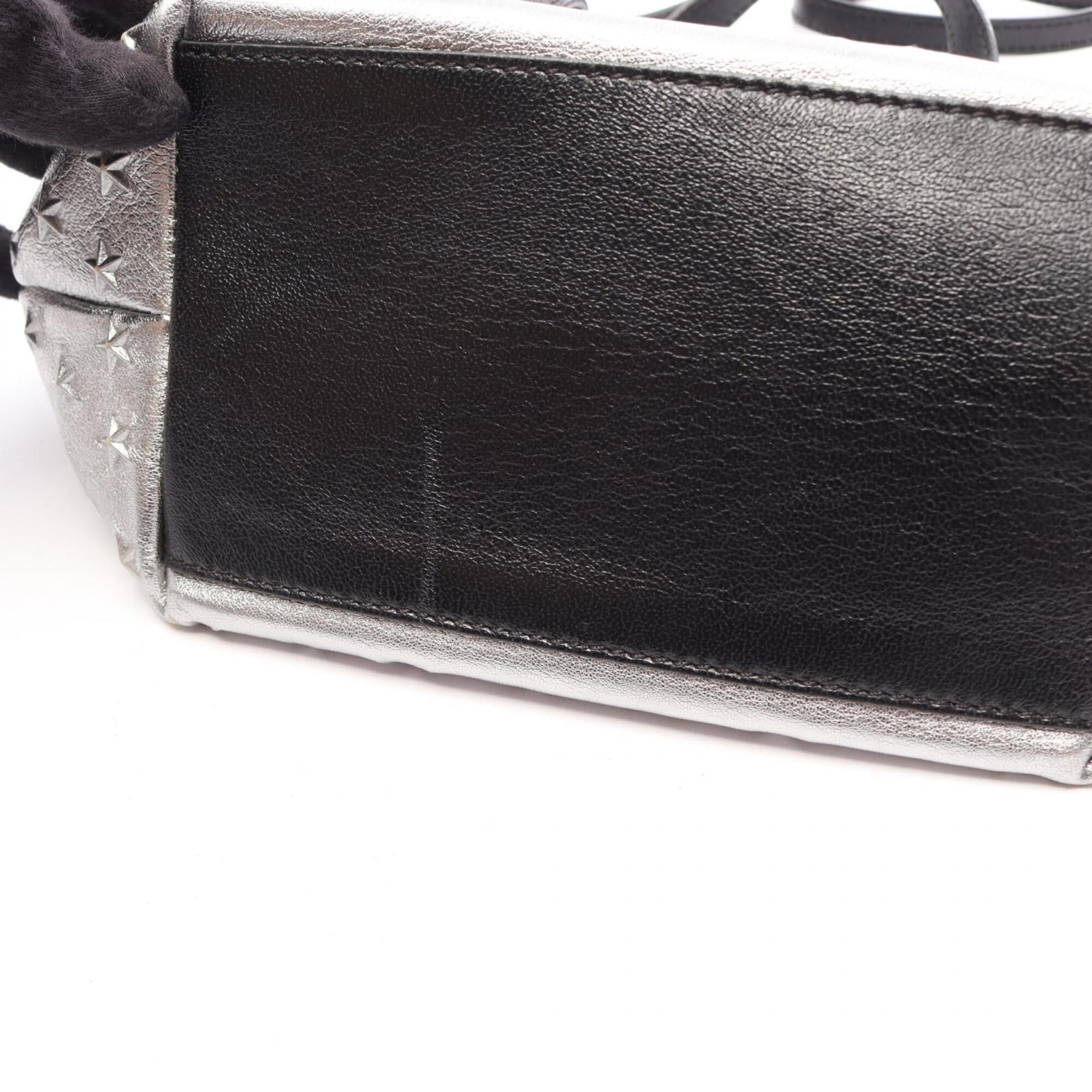 Jimmy Choo Black Silver Leather Handbag (Pre-Owned)