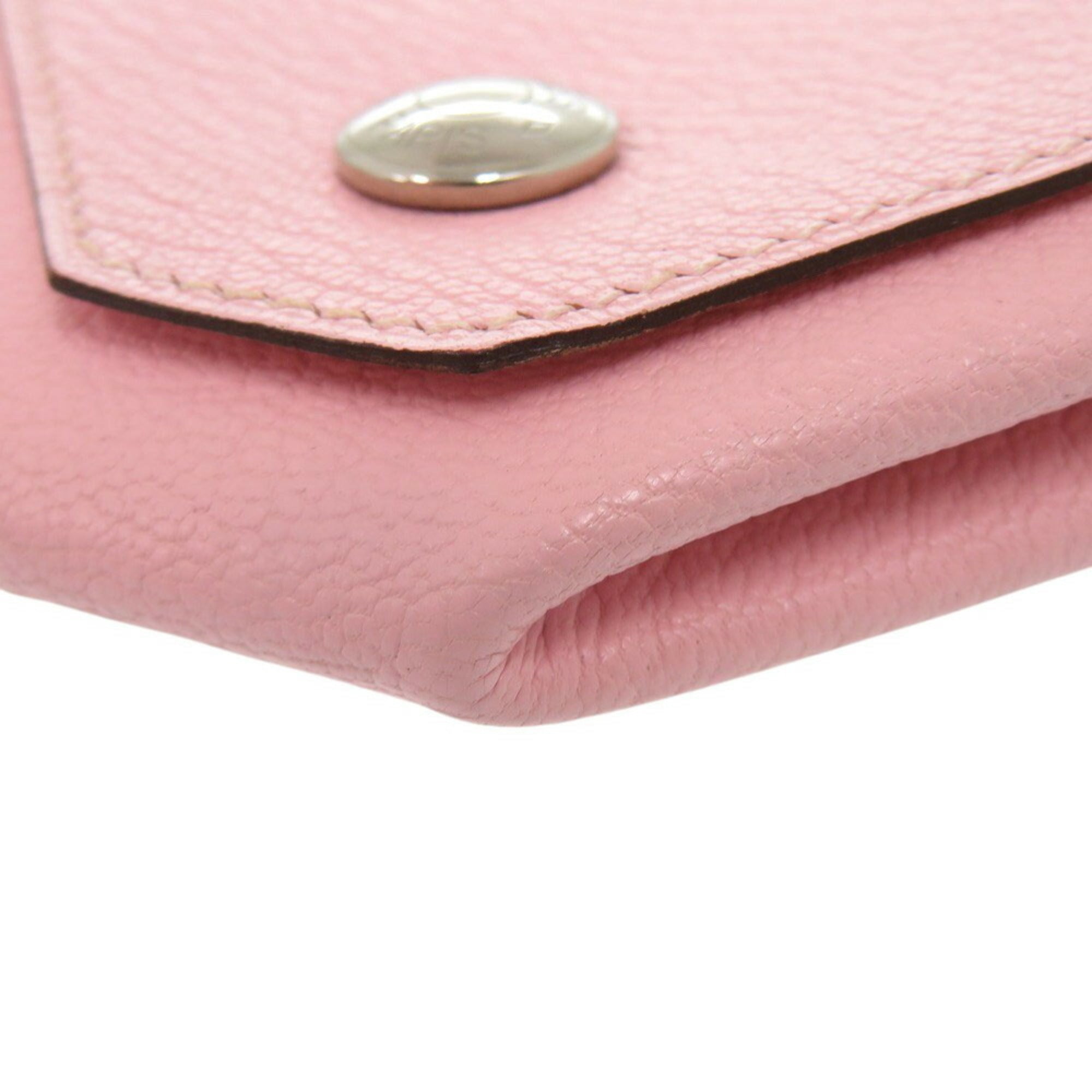 Hermes Rose Sakura Chevre Leather Coin Purse/Coin Case (Pre-Owned)