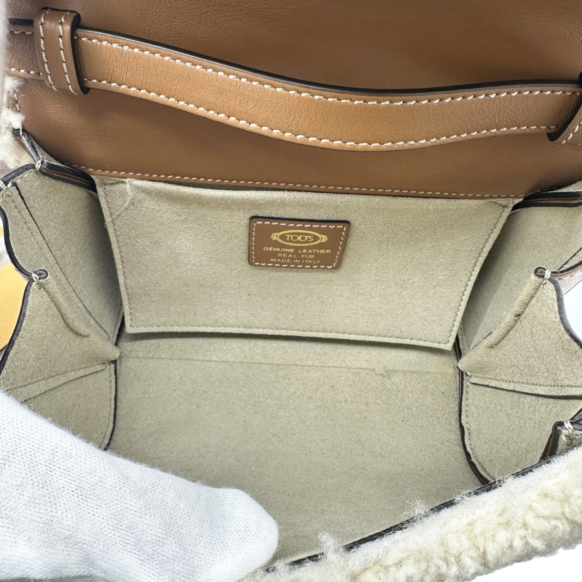 Tod's Denim Fur Shoulder Bag (Pre-Owned)