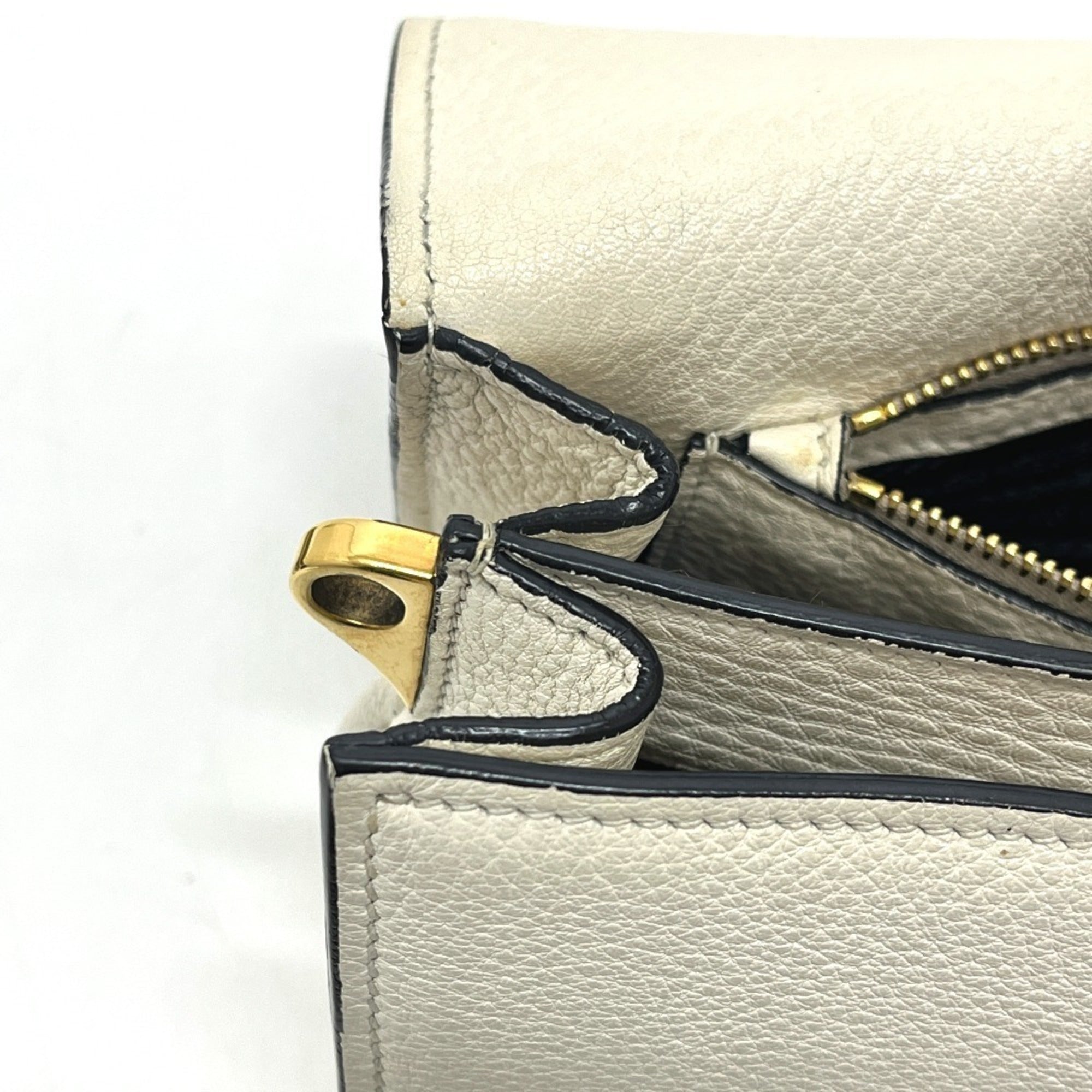 Prada White Leather Handbag Shoulder Bag (Pre-Owned)