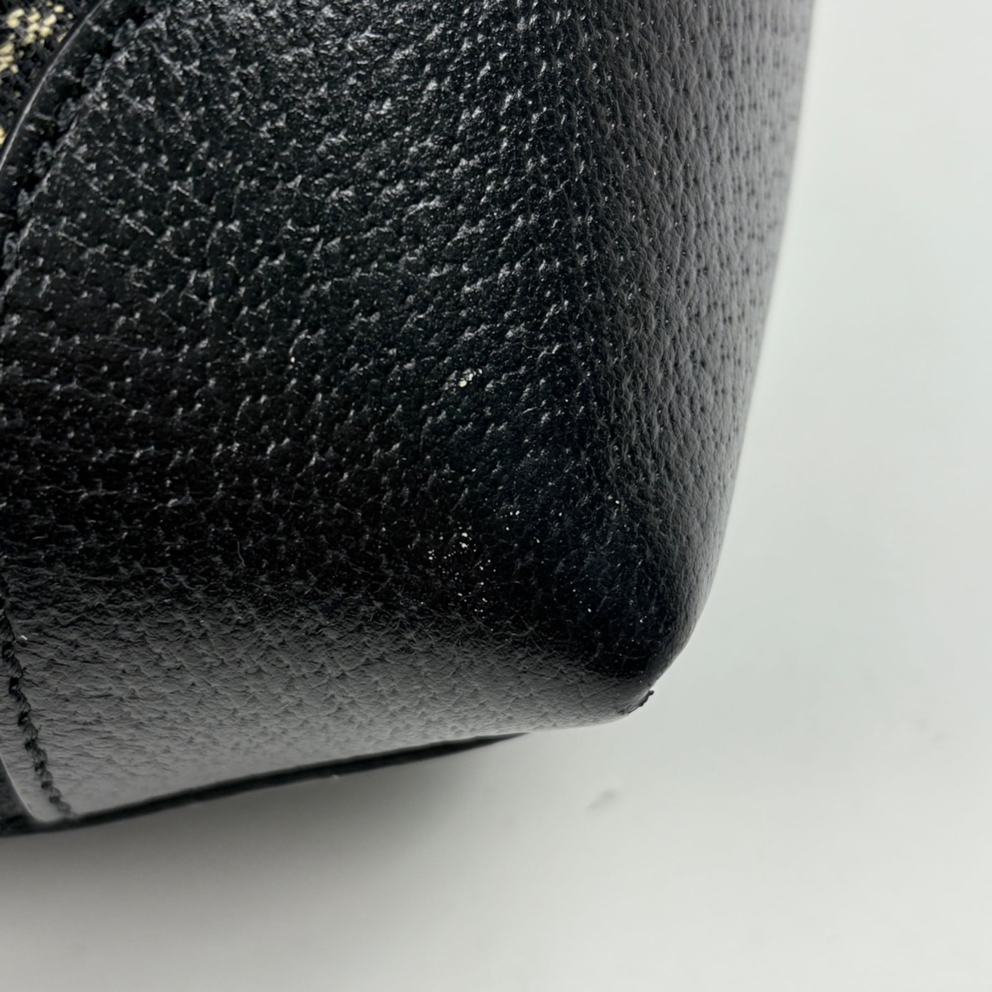 Gucci Black Denim Leather Shoulder Bag Tote Bag (Pre-Owned)