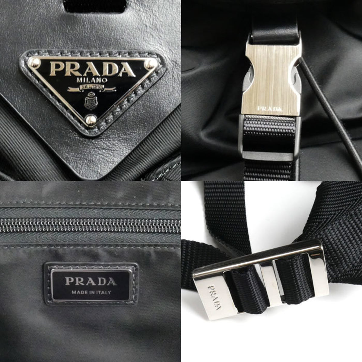 Prada Black Nylon Leather Backpack (Pre-Owned)