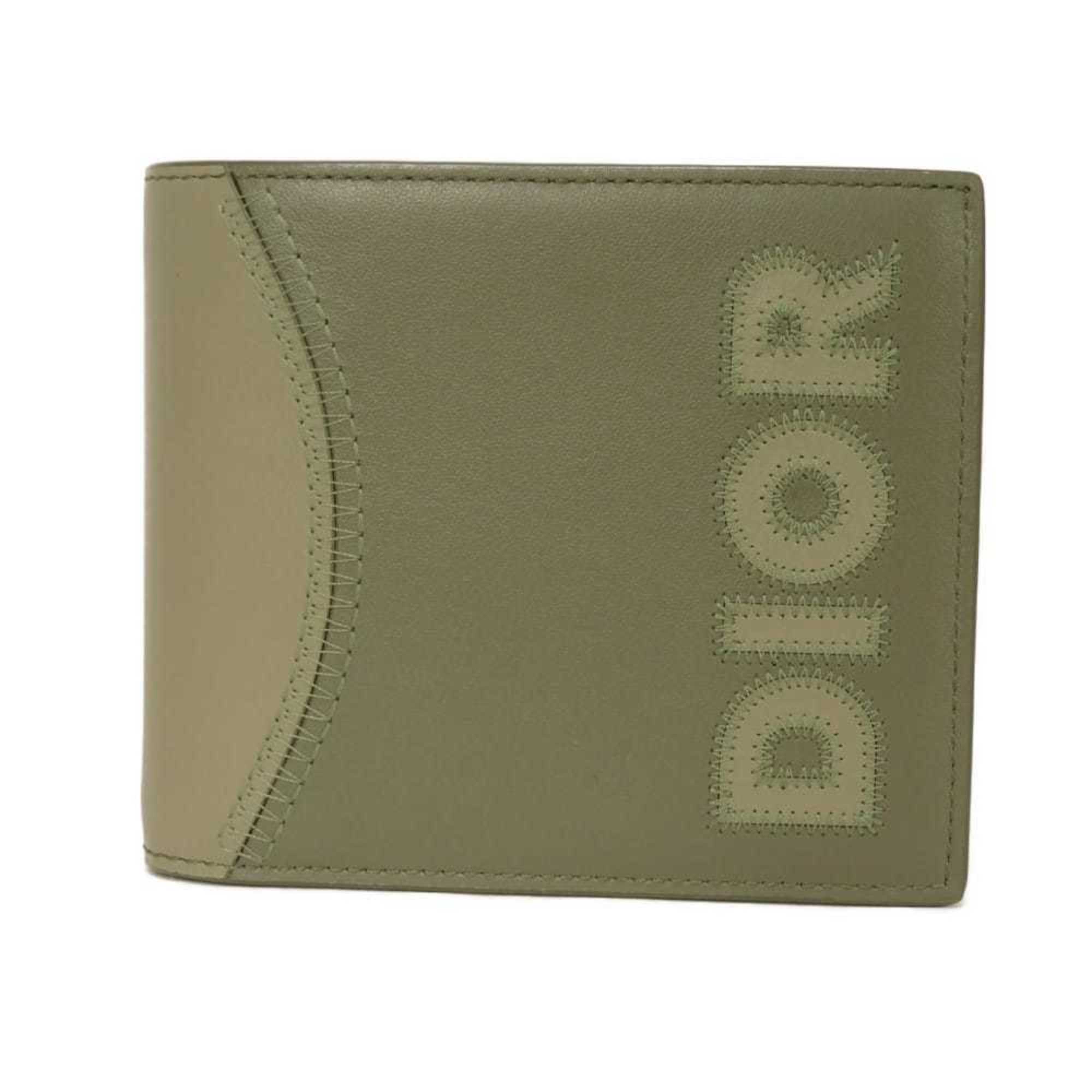 Christian Dior Khaki Leather Wallet (Bi-Fold) (Pre-Owned)