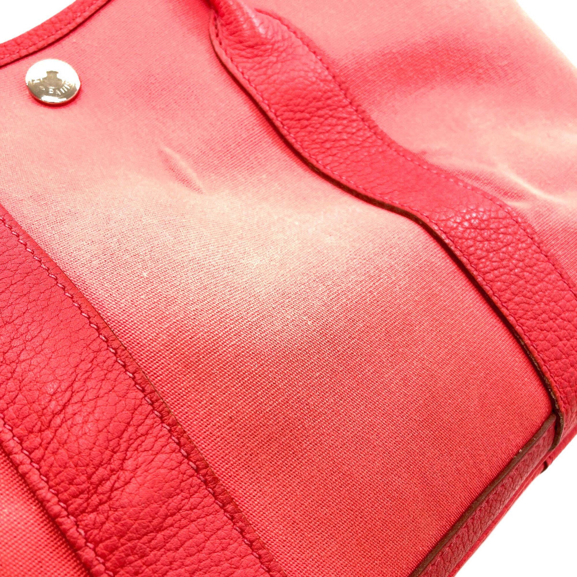 Hermes Pink Toile Officier Handbag (Pre-Owned)