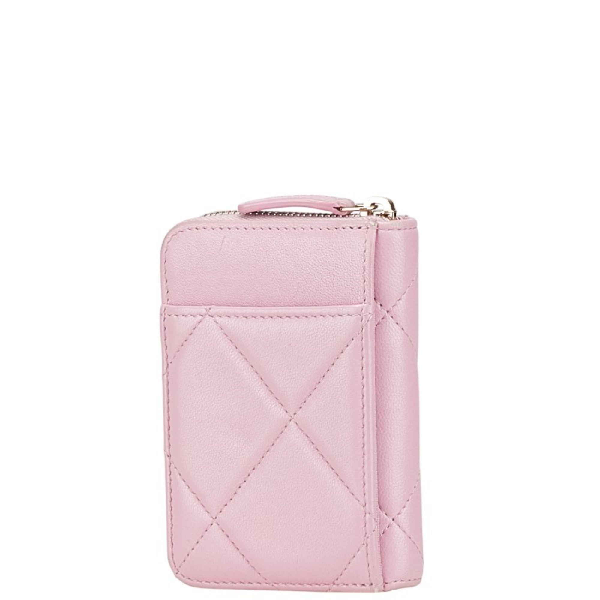 Chanel Matelasse Pink Coin Purse/Coin Case (Pre-Owned)