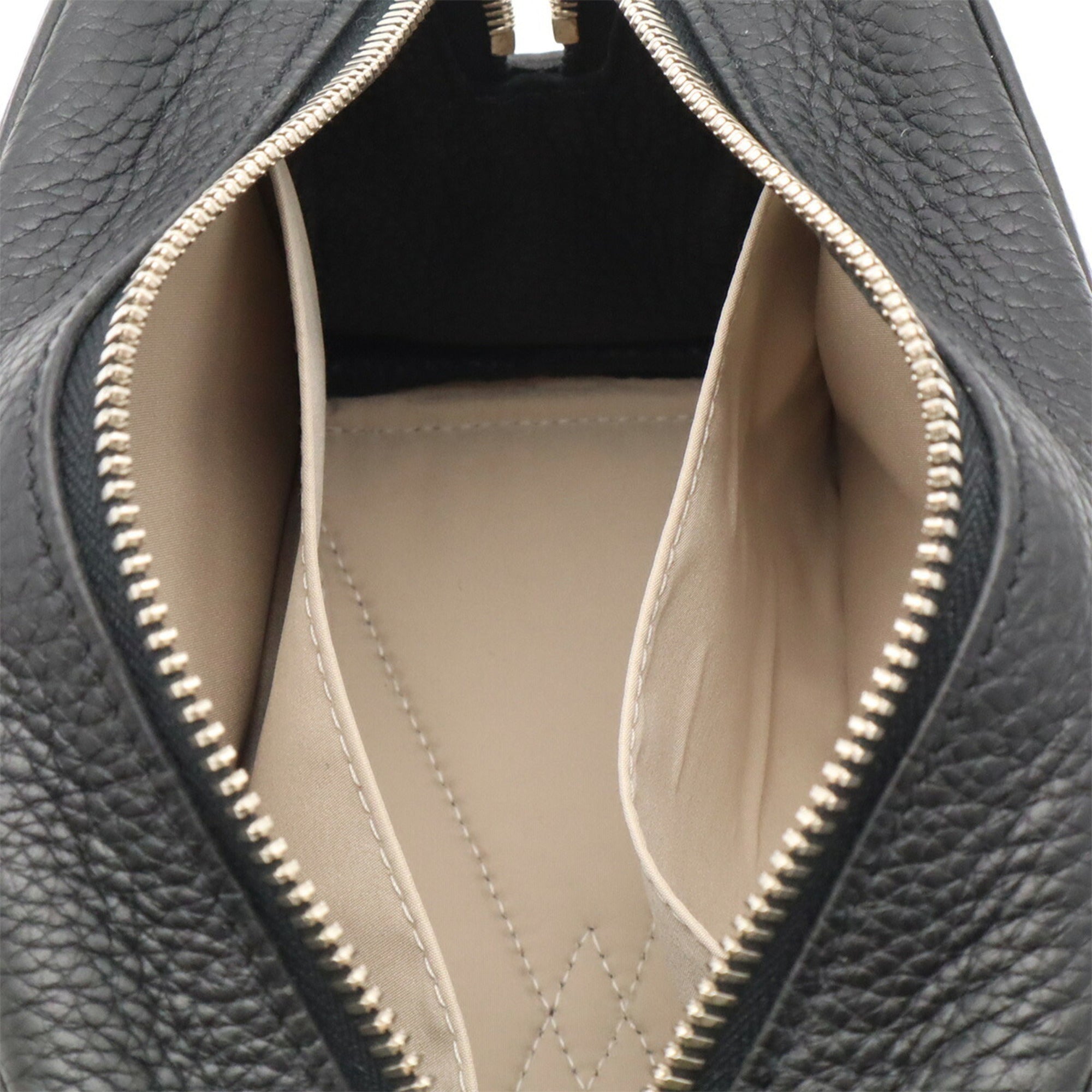 Hermes Black Taurillon Clemence Leather Clutch Bag Pouch (Pre-Owned)