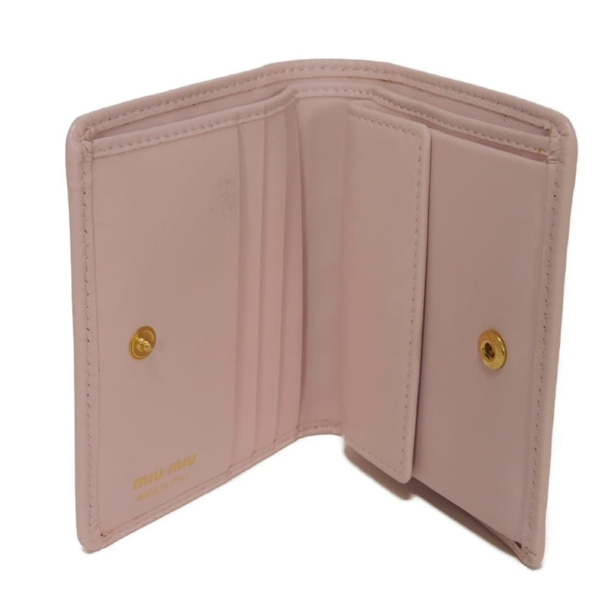 Miu Miu Pink White Leather Wallet (Bi-Fold) (Pre-Owned)