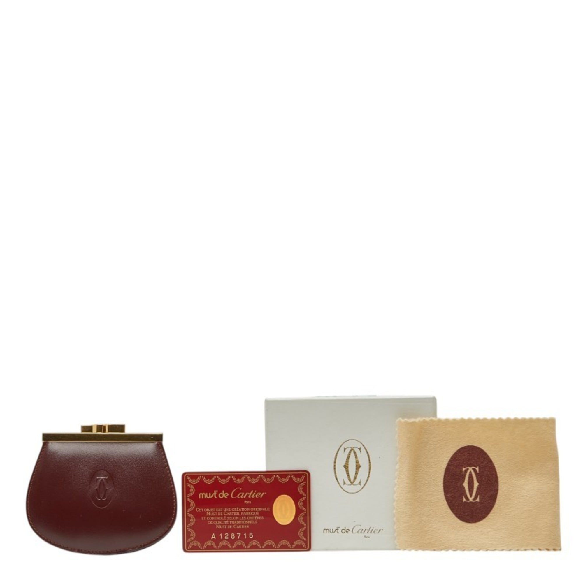 Cartier Bordeaux Wine Red Leather Coin Purse/Coin Case (Pre-Owned)