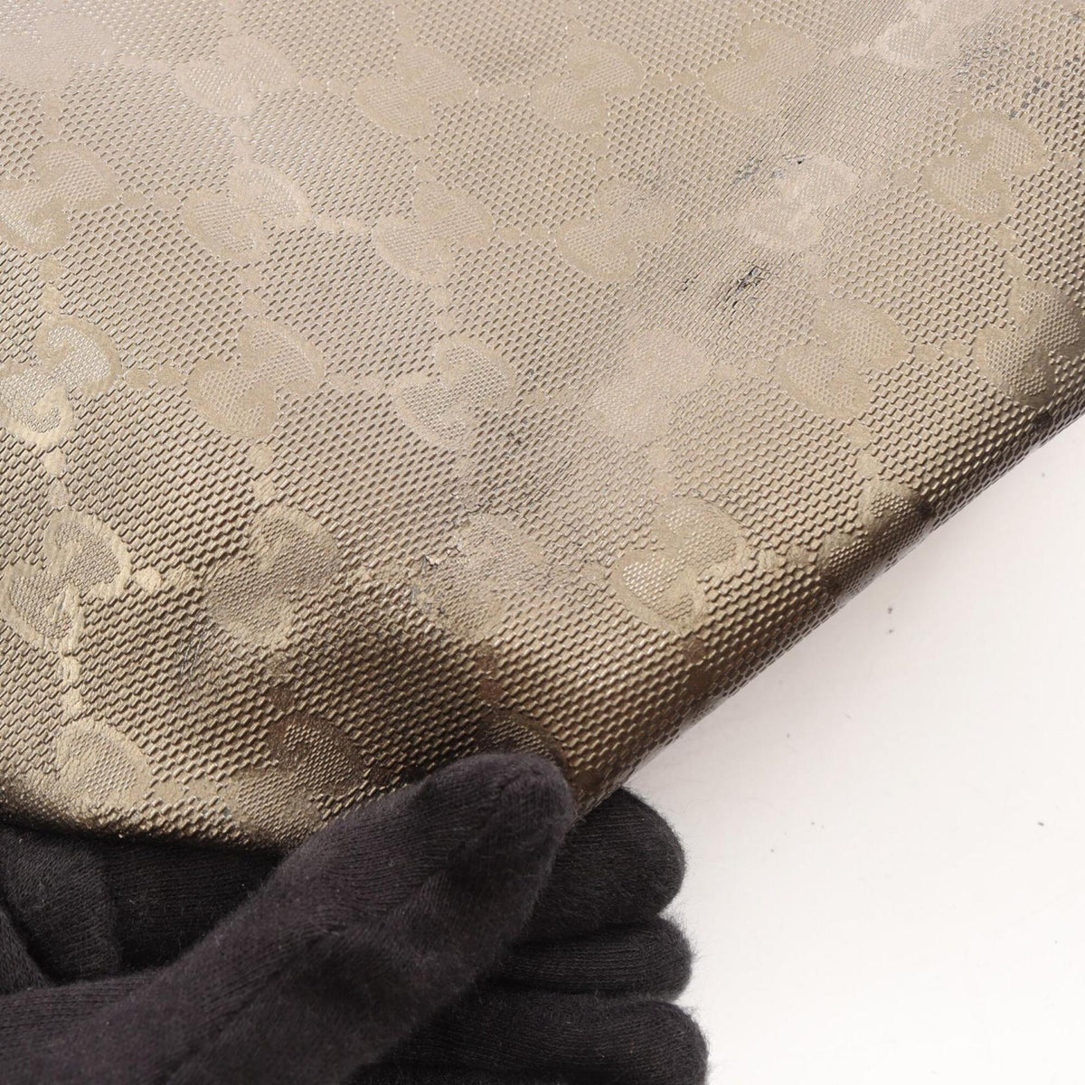 Gucci Gg Imprimé Brown Coated Canvas Leather Handbag Tote Bag (Pre-Owned)
