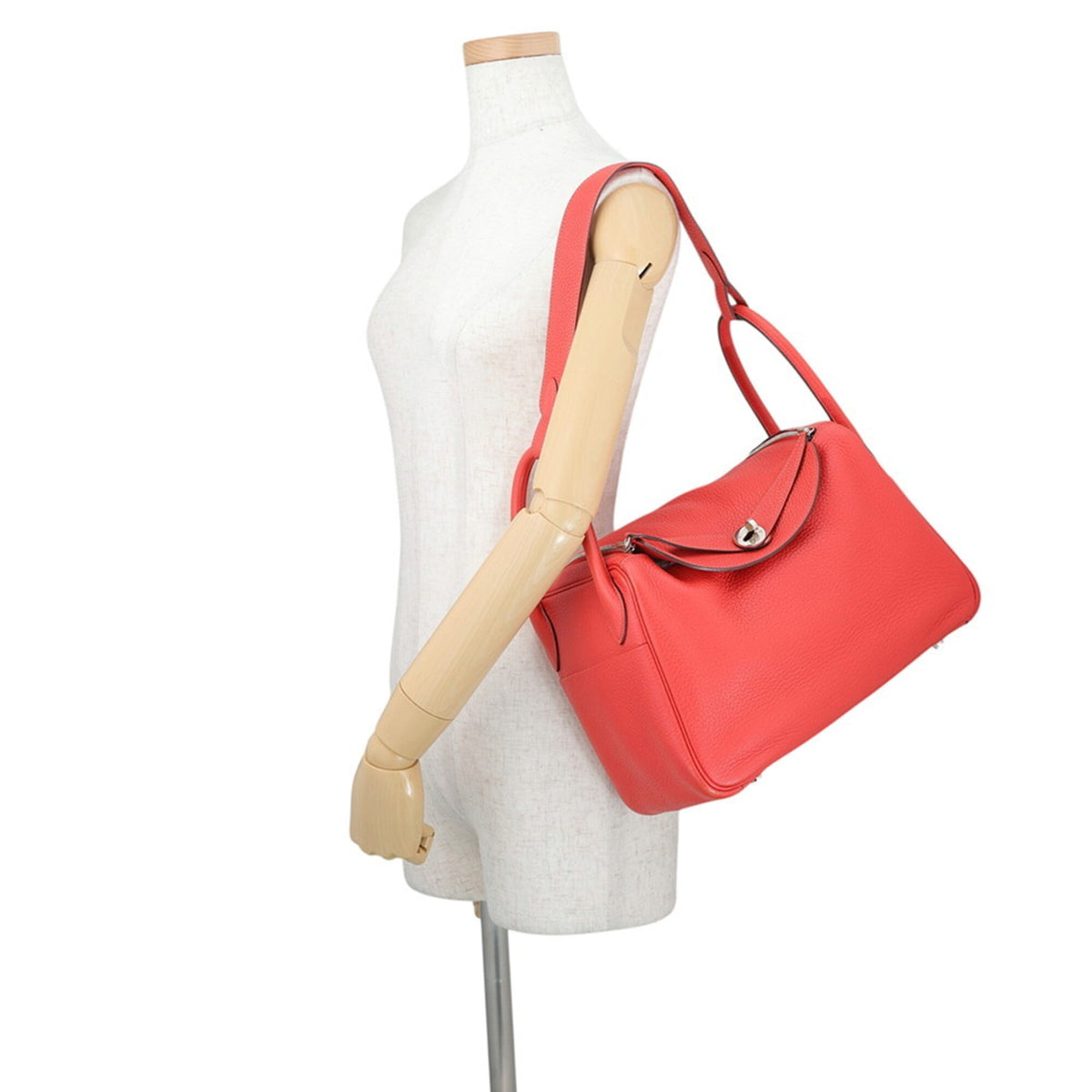 Hermes Rose Jaipur Taurillon Clemence Leather Handbag (Pre-Owned)
