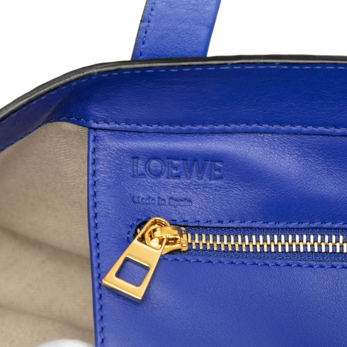 Loewe Blue Leather Shoulder Bag Tote Bag (Pre-Owned)
