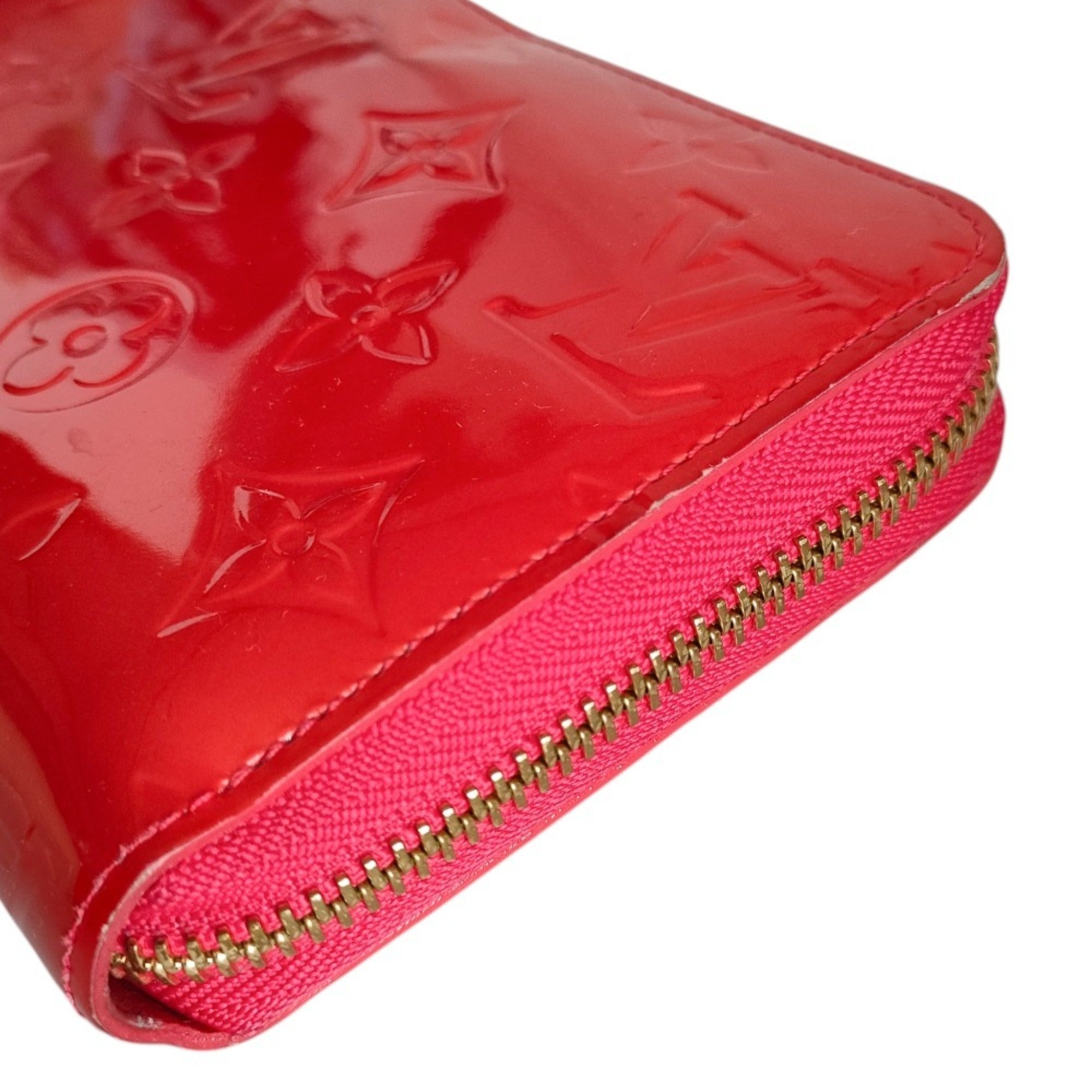 Louis Vuitton Orange Sunset Red Color Monogram Vernis Long Wallet (Bi-Fold) (Pre-Owned)