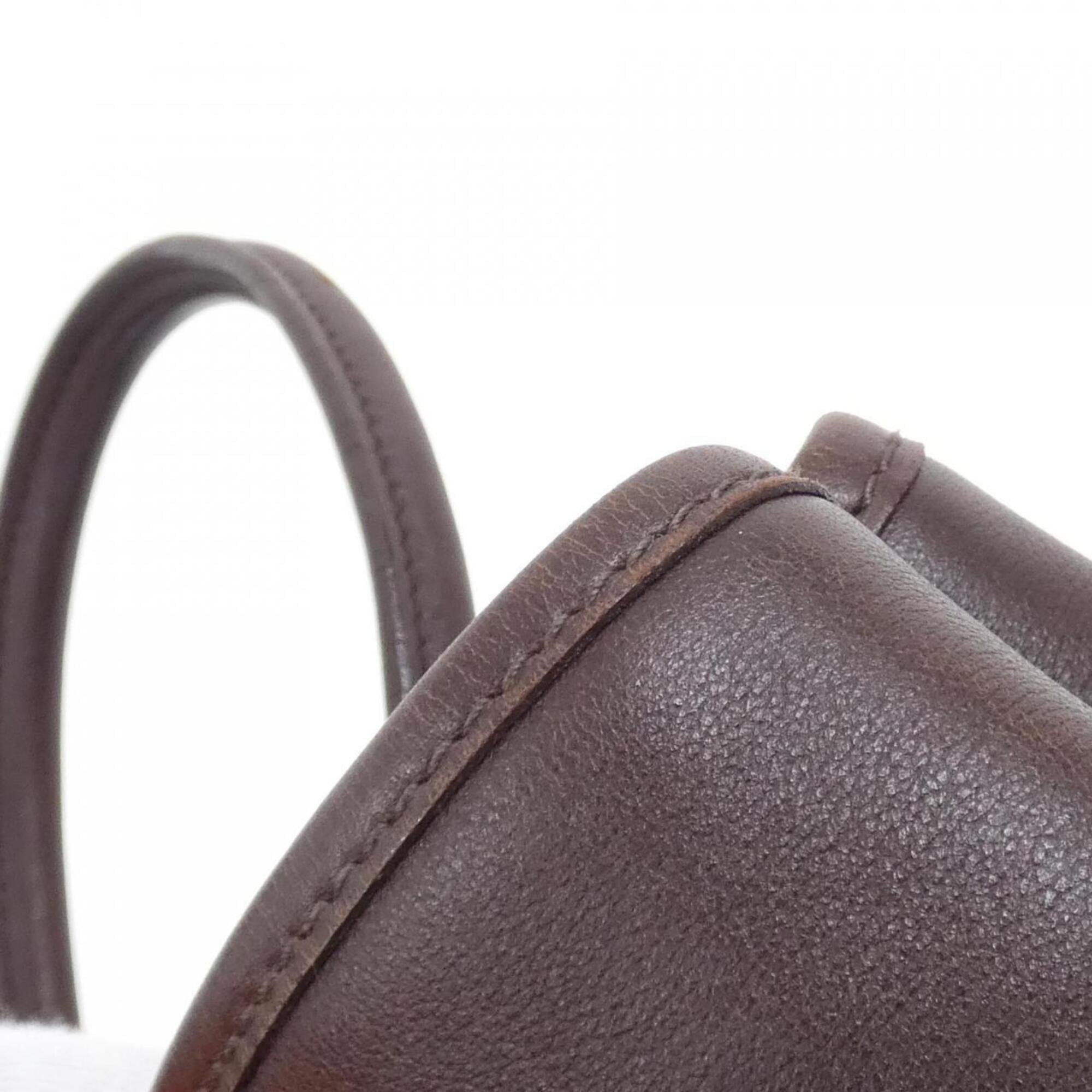Hermes Havane Swift Leather Silk Handbag (Pre-Owned)