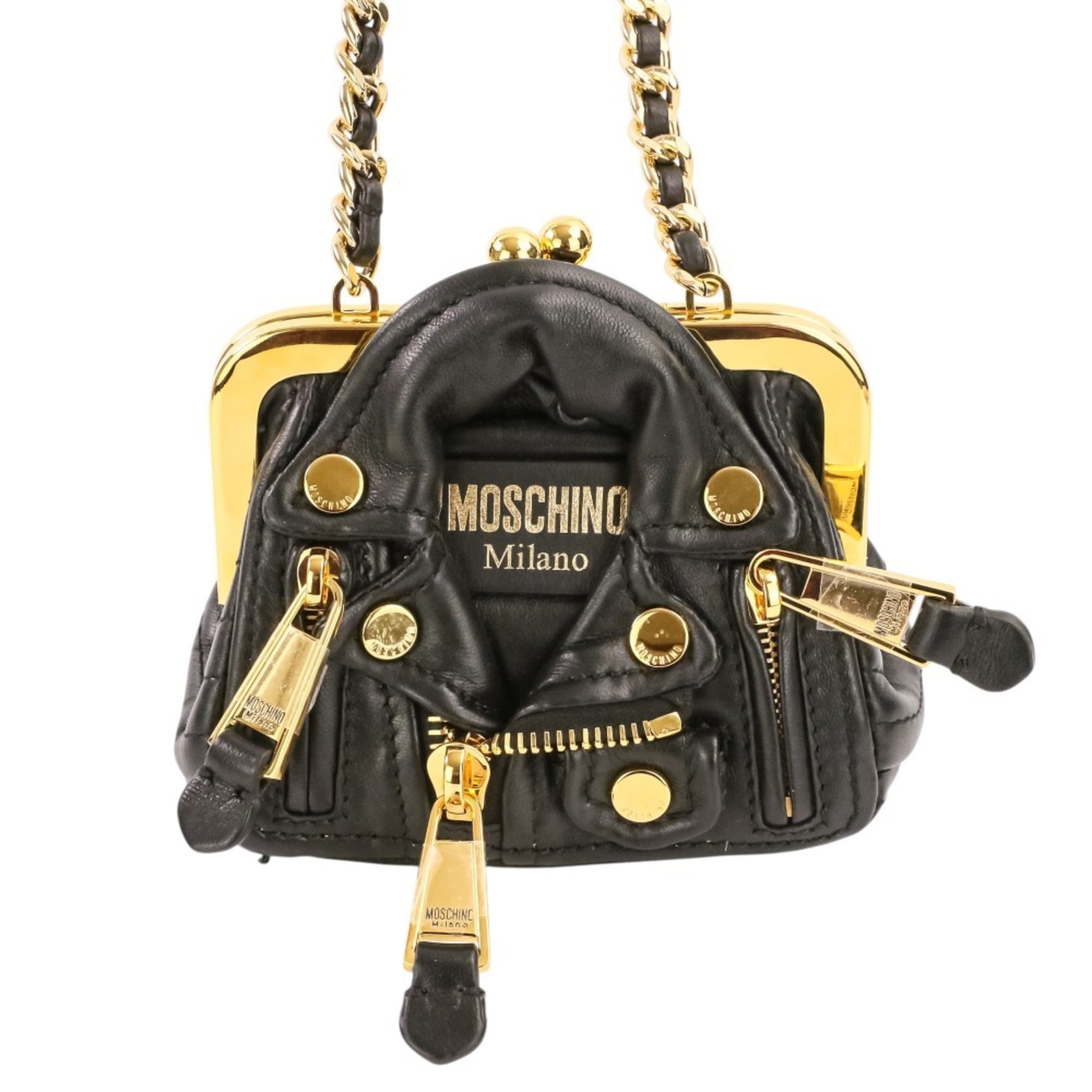 Moschino Black Leather Shoulder Bag (Pre-Owned)