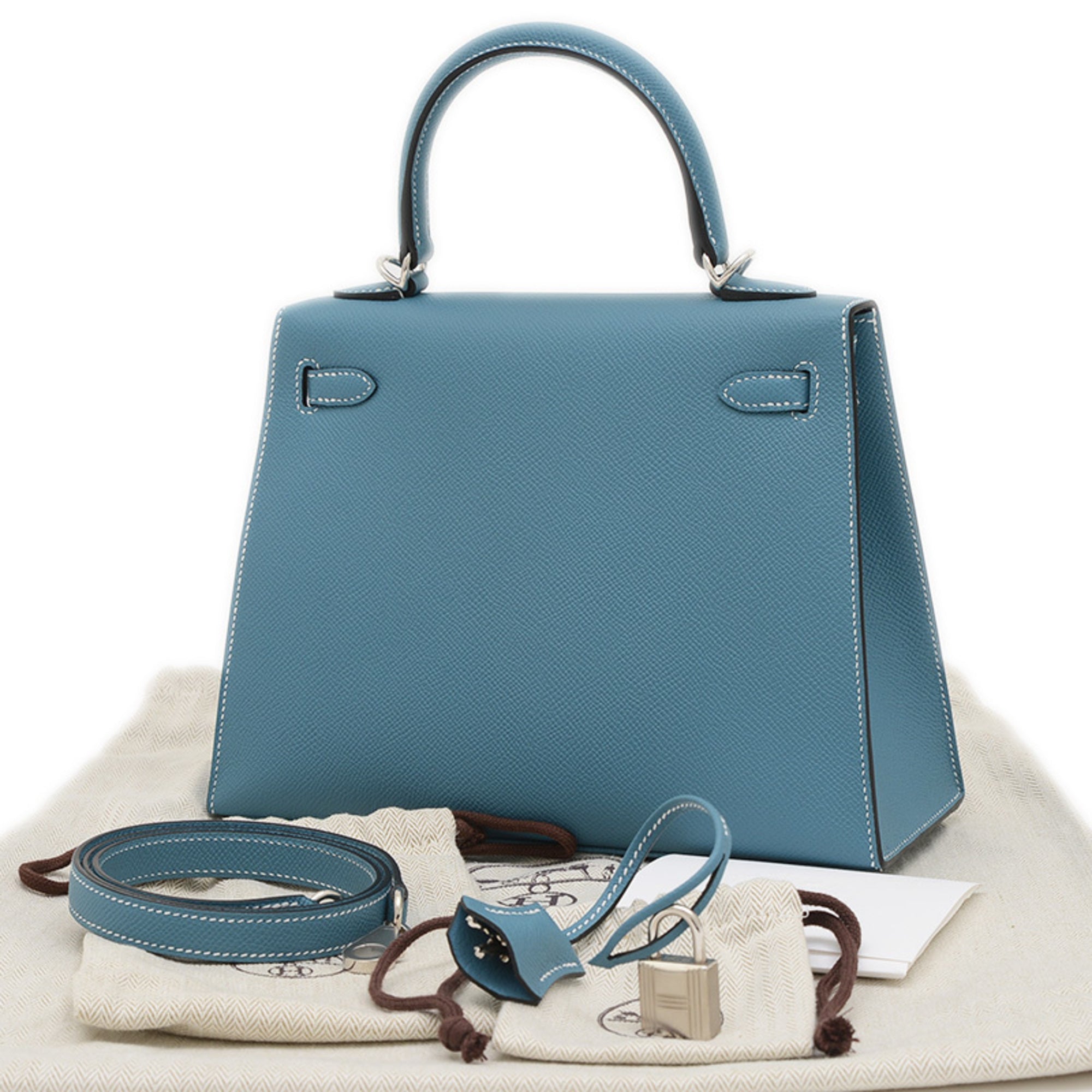 Hermes Blue Jean Epsom Leather Handbag (Pre-Owned)