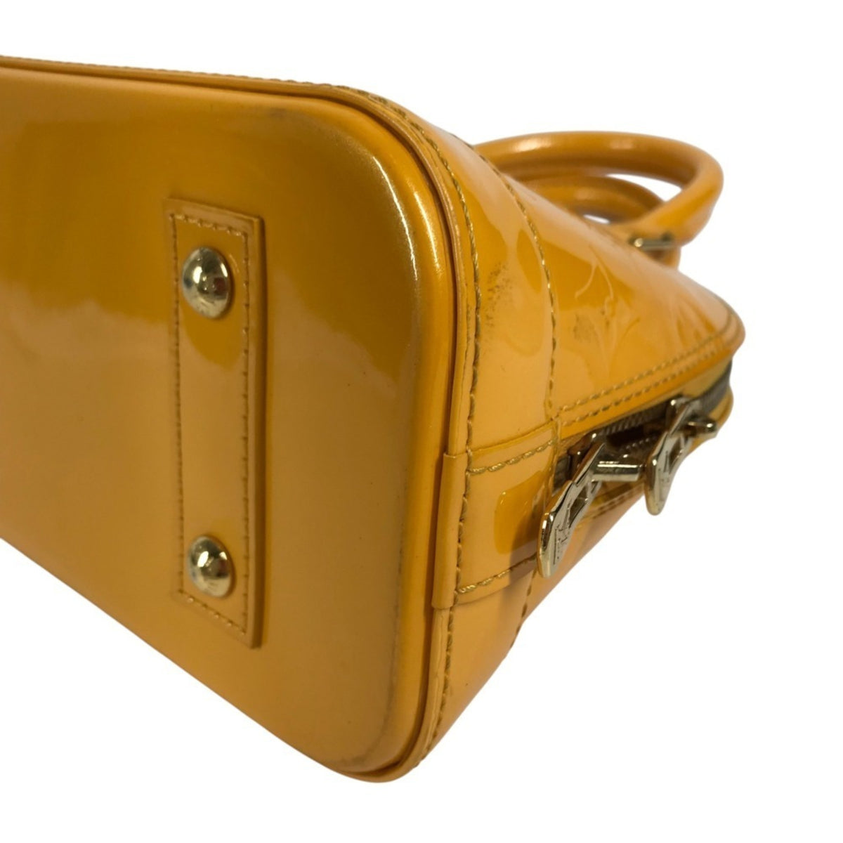 Louis Vuitton Yellow Monogram Vernis Handbag Shoulder Bag Tote Bag (Pre-Owned)