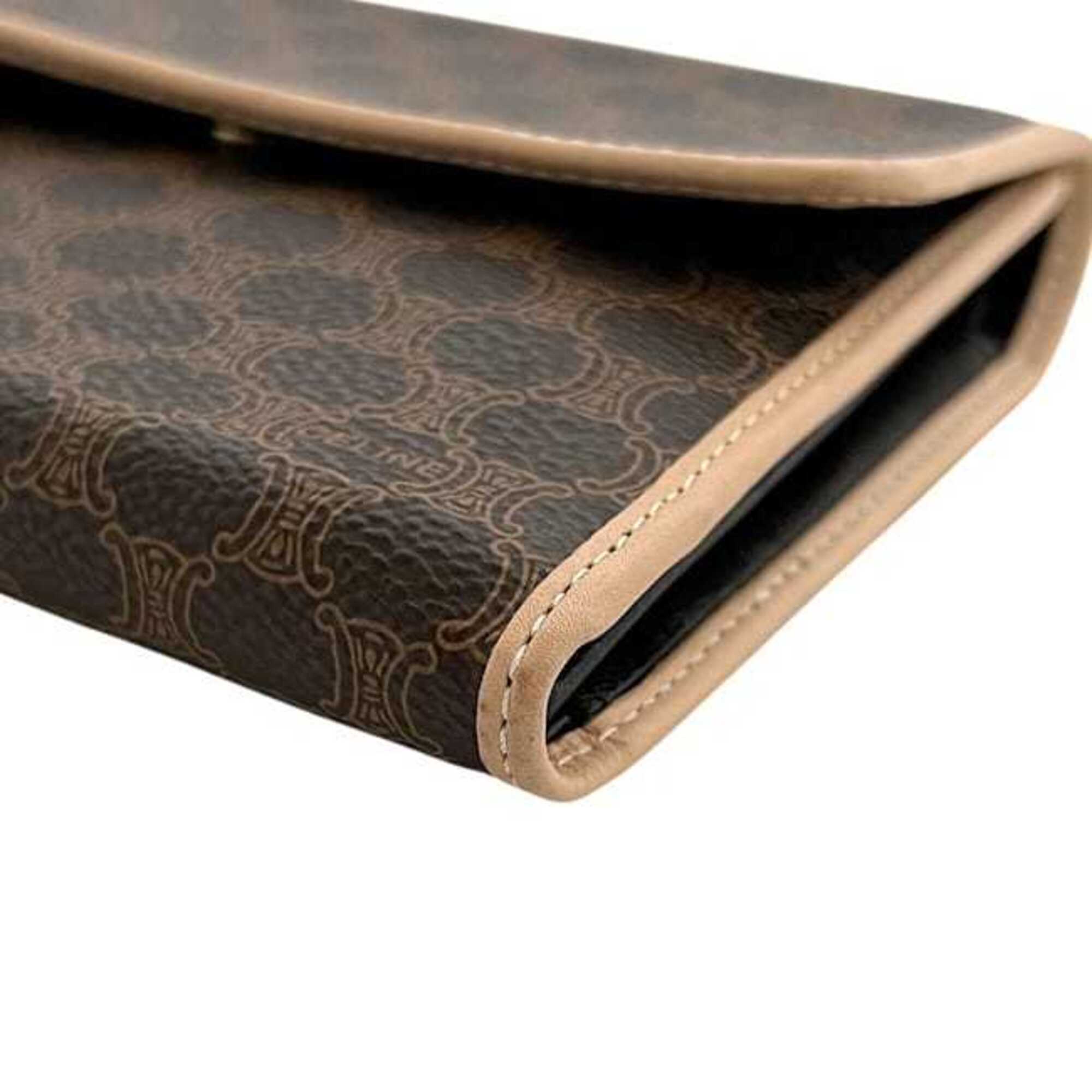 Celine Brown Pvc Leather Wallet (Tri-Fold) (Pre-Owned)