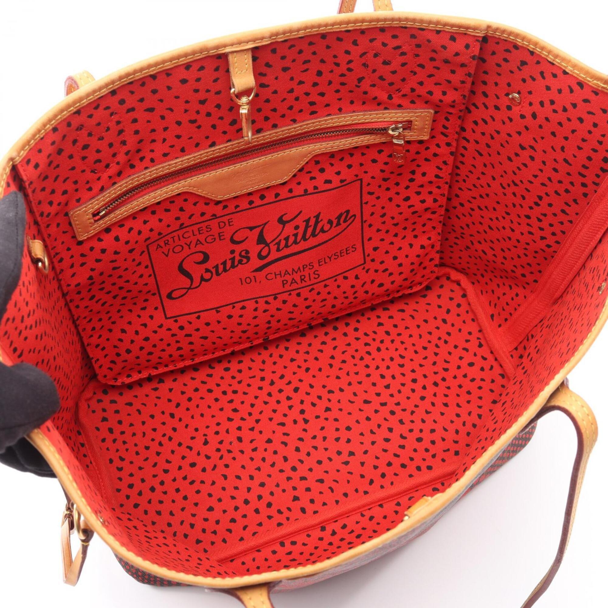 Louis Vuitton Brown Red Color Coated Canvas Leather Handbag Tote Bag (Pre-Owned)