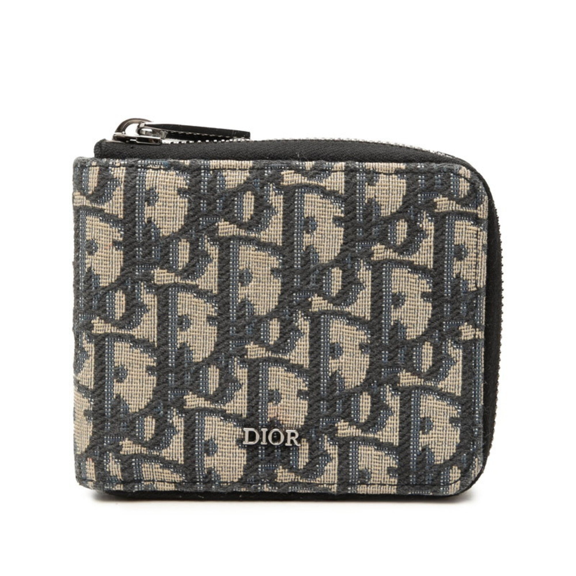 Christian Dior Beige Navy Canvas Wallet (Bi-Fold) (Pre-Owned)