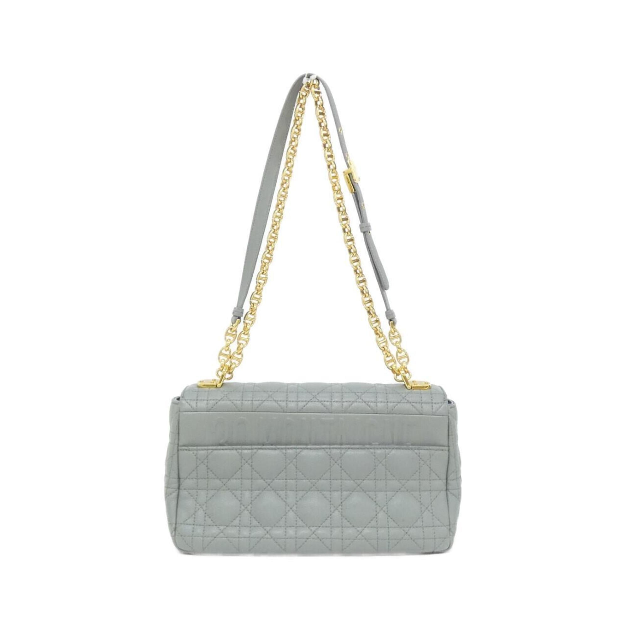 Christian Dior Gray Leather Shoulder Bag (Pre-Owned)